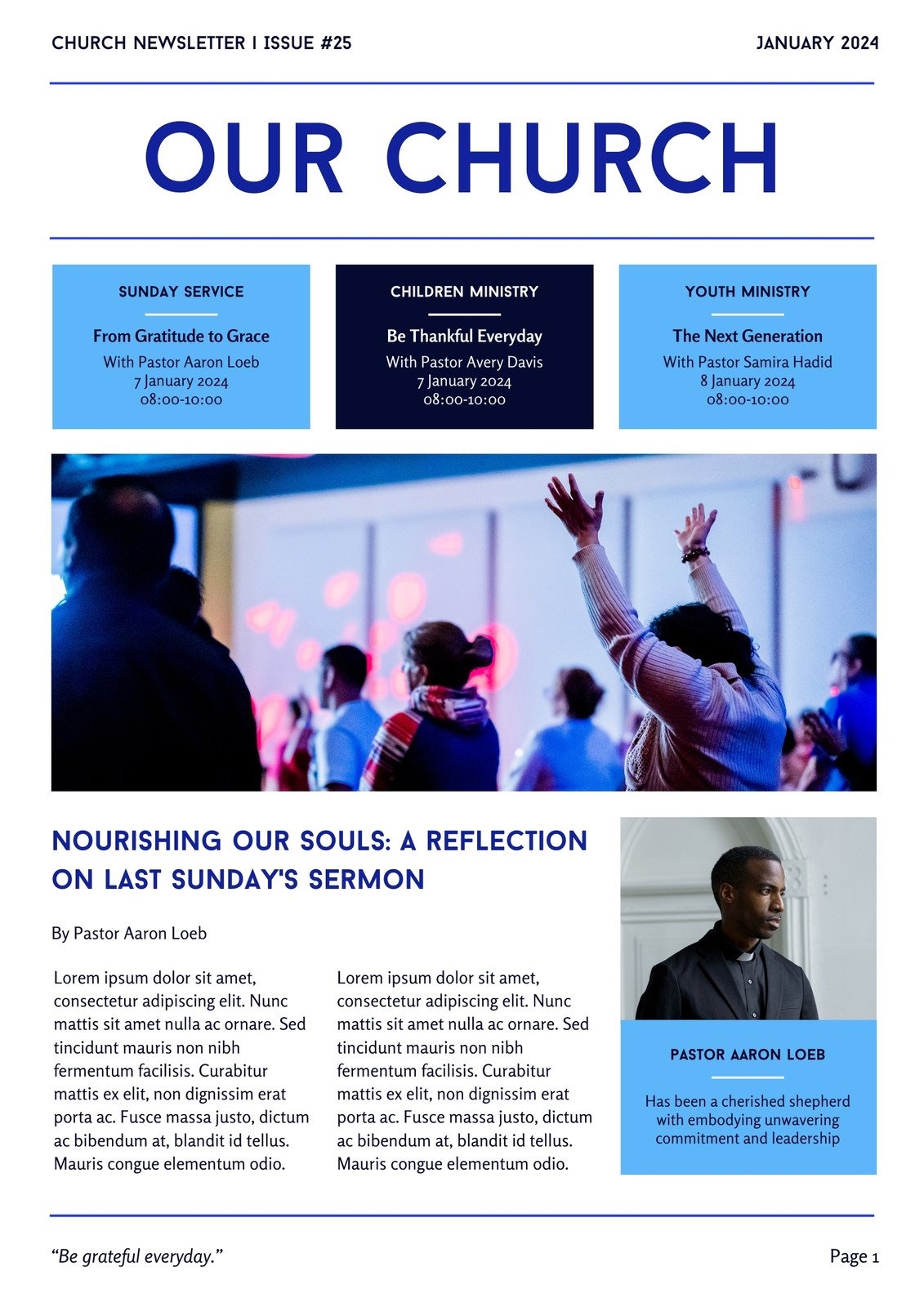 Free Custom Printable Church Newsletter Templates Canva