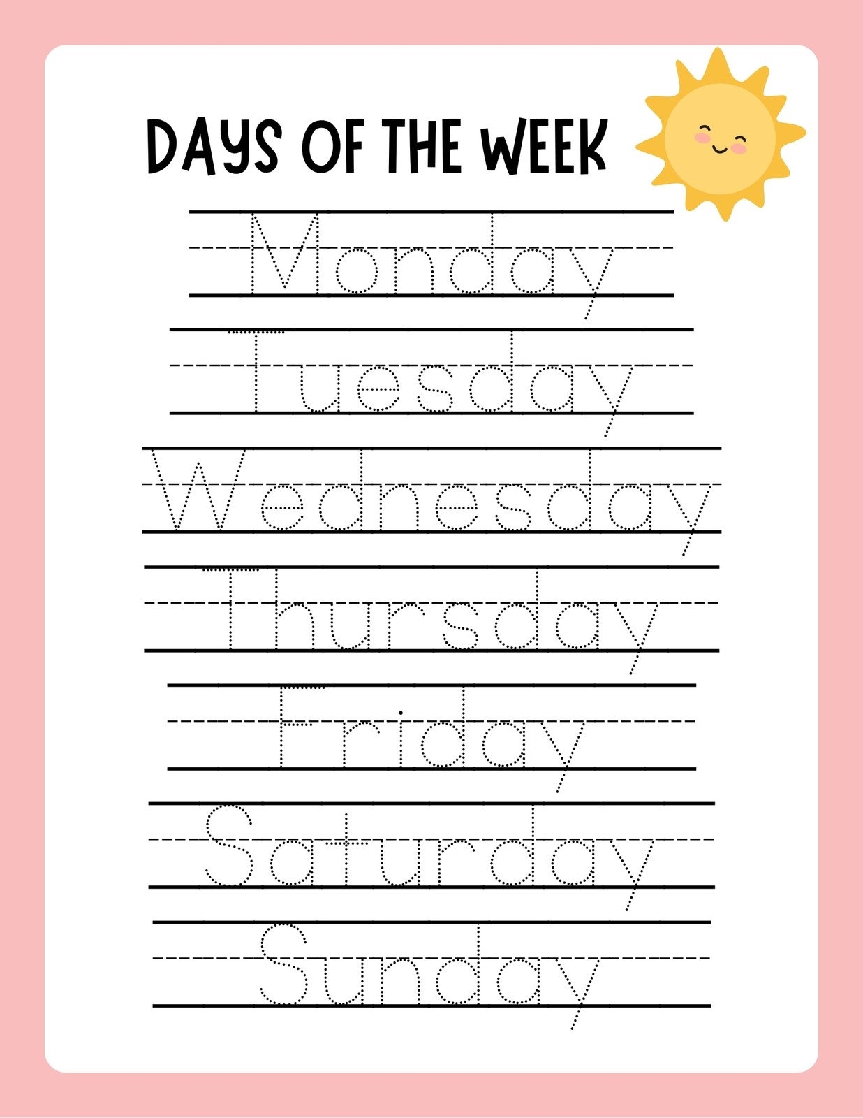 Handwriting Printable Worksheets