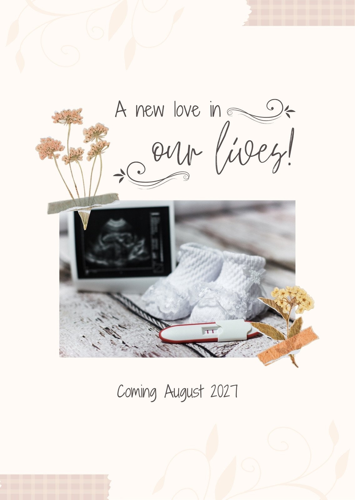 Free Custom Printable Pregnancy Announcement Templates Canva
