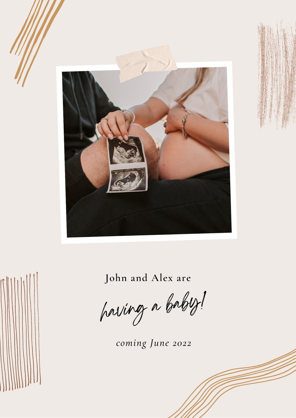 Free Custom Printable Pregnancy Announcement Templates Canva
