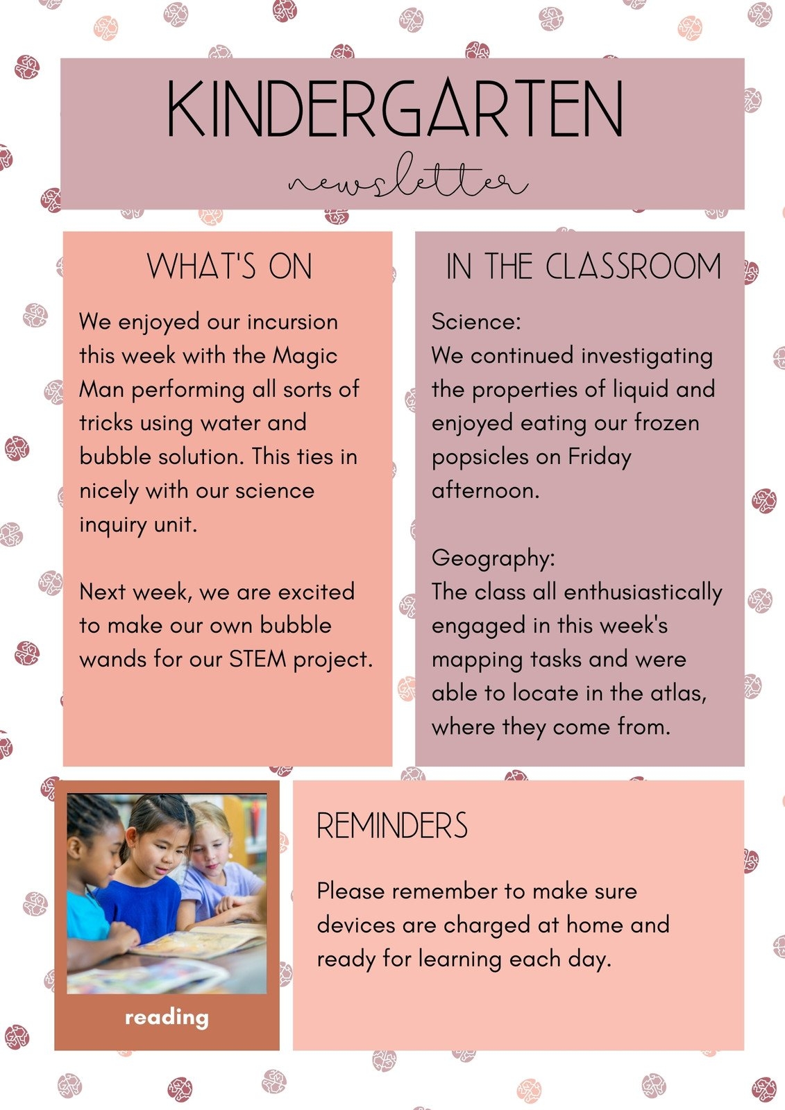 Free Custom Printable Preschool Newsletter Templates Canva