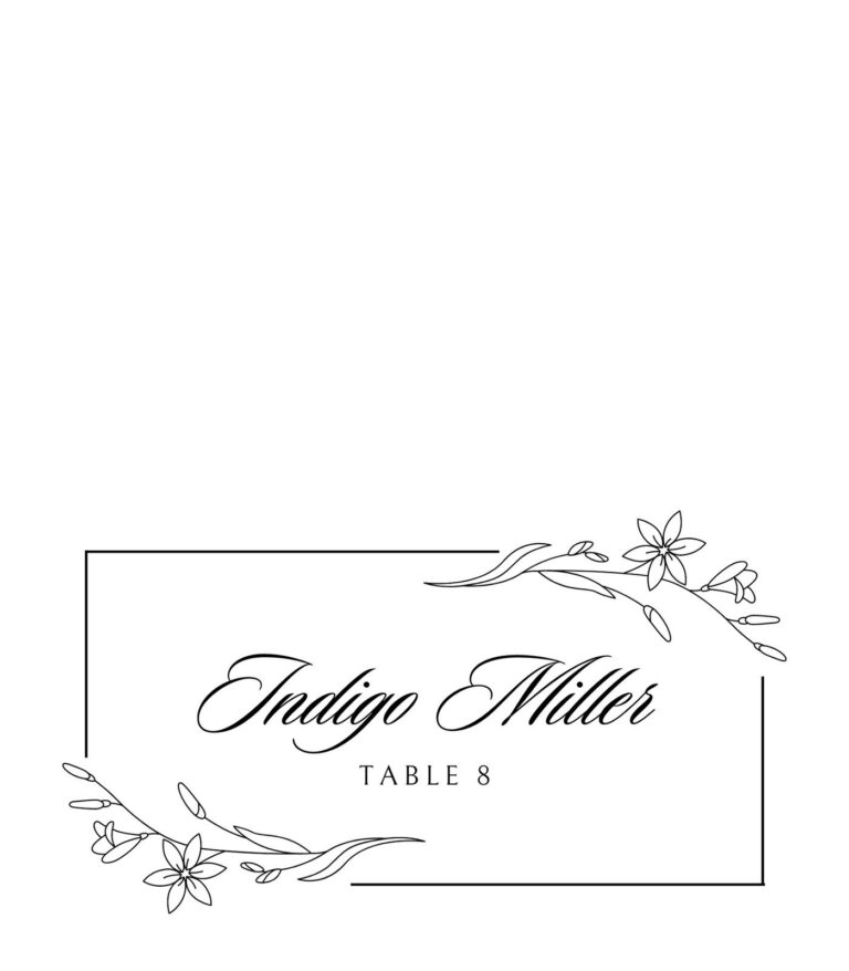 Free Customizable Wedding Place Cards Templates Canva