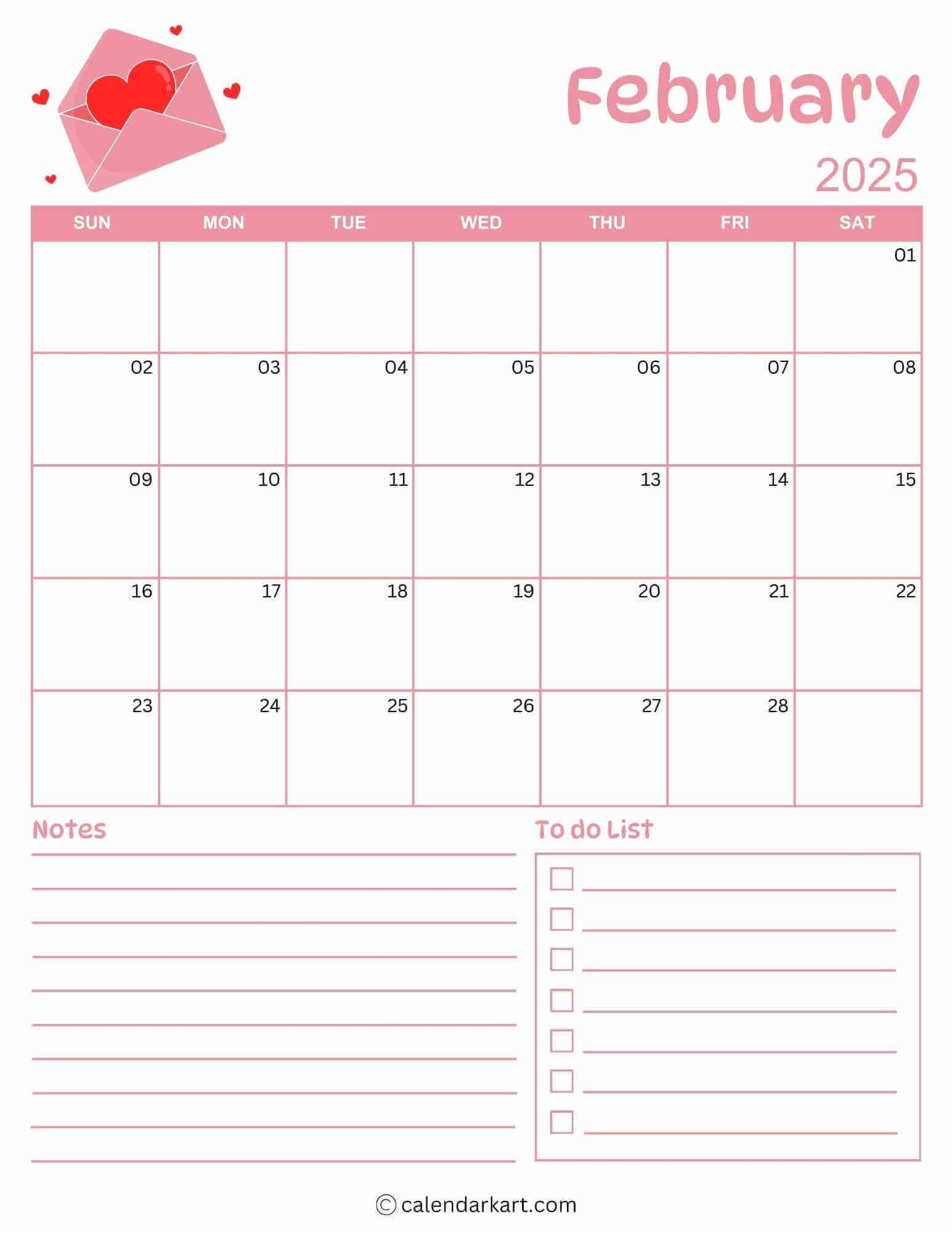 Free Printable Calendar For February