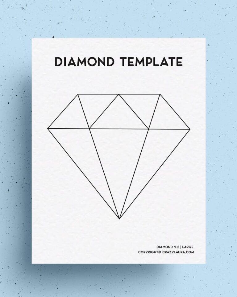 Free Diamond Template U0026 Outline Printable Sheets Crazy Laura