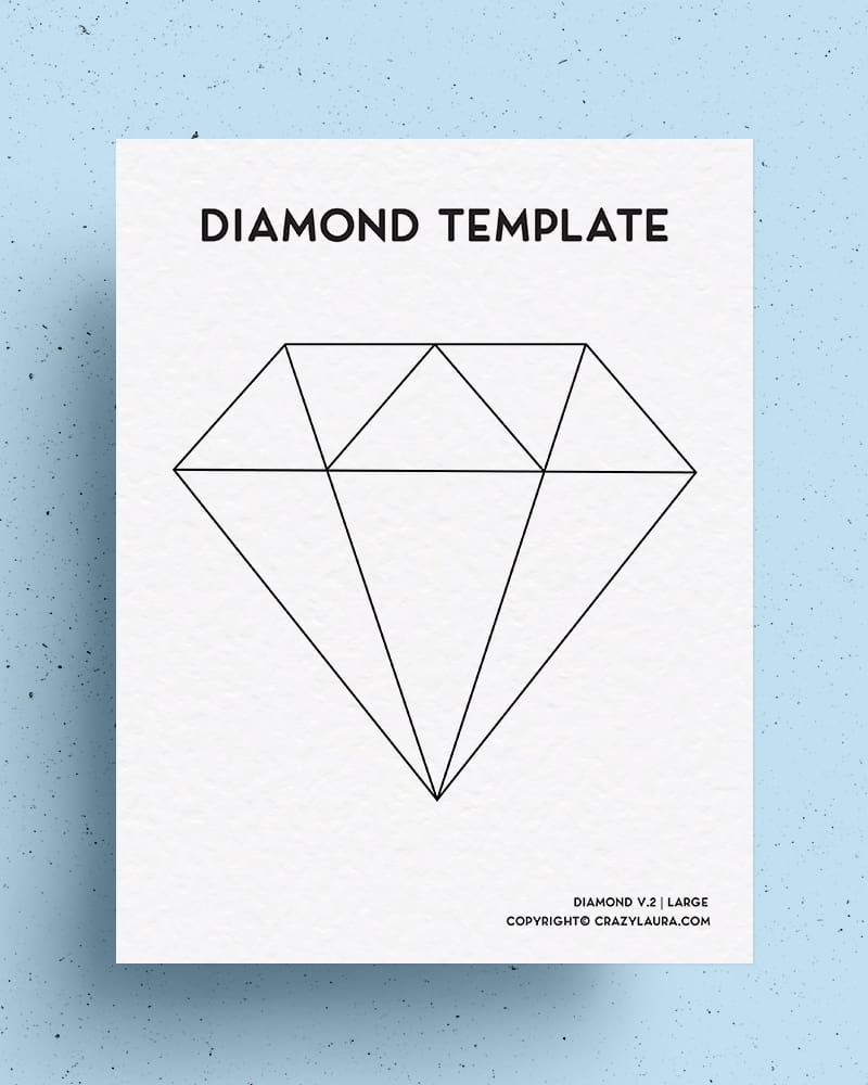 Free Diamond Template U0026 Outline Printable Sheets Crazy Laura