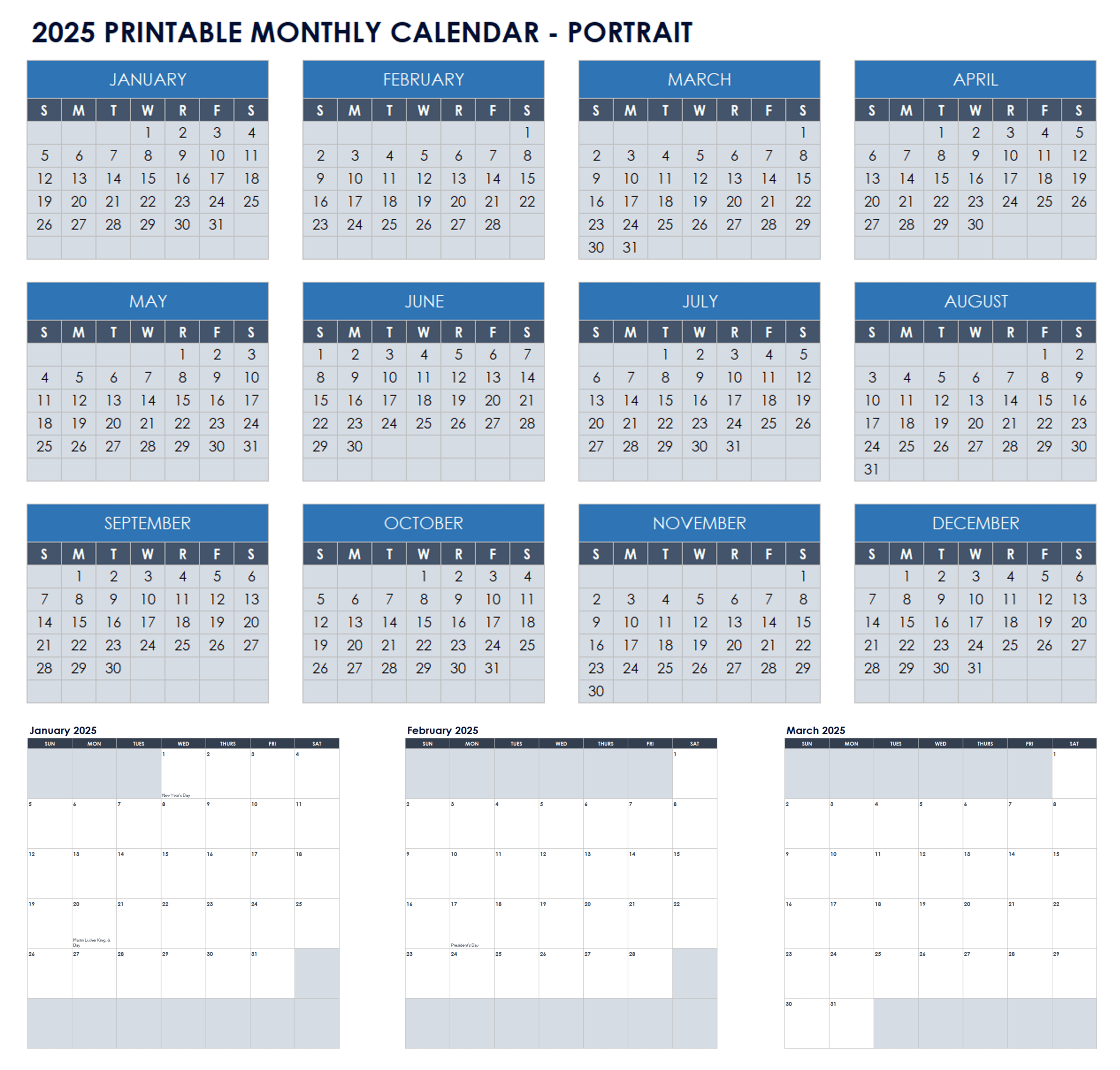 Free Printable Quarterly Calendar Templates