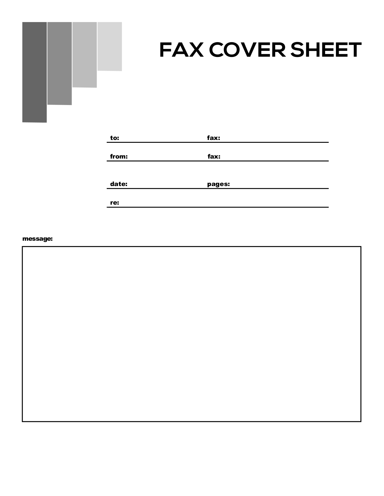 Printable Fax Sheet Template