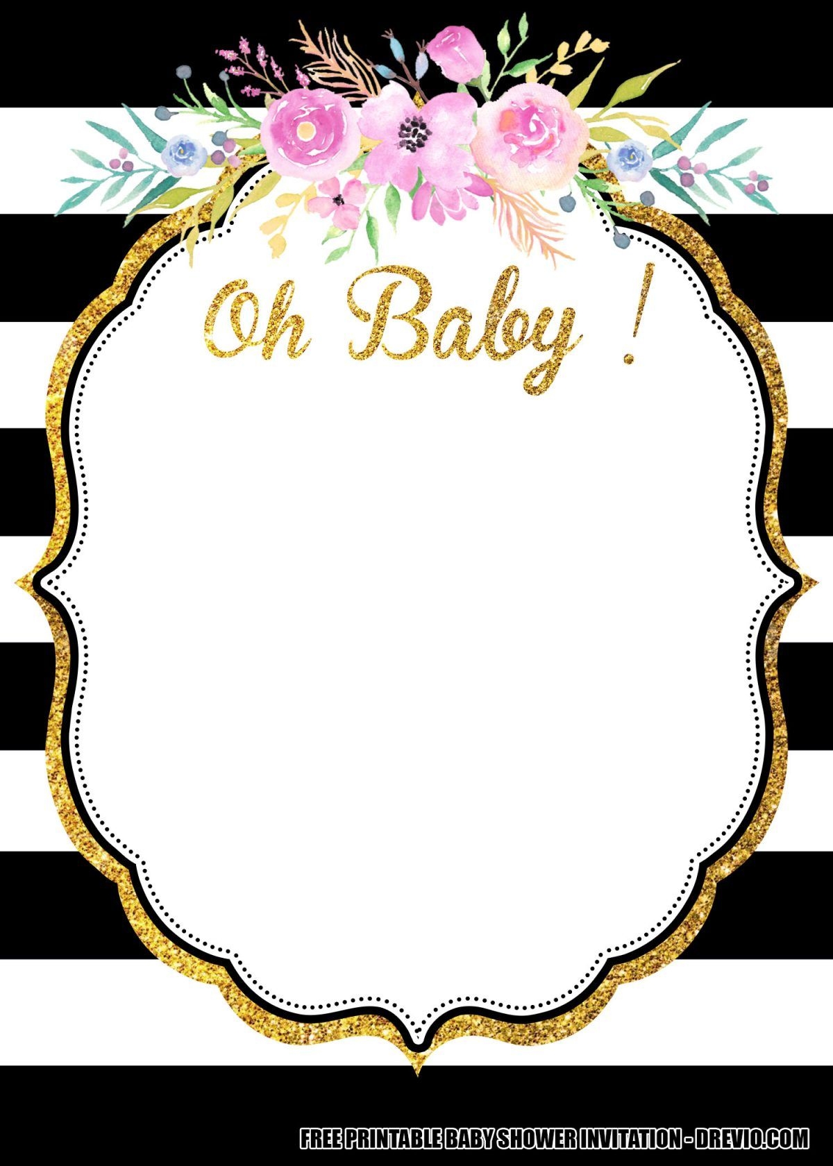 FREE Flower Baby Shower Invitation Templates Downloadable Worksheets Library