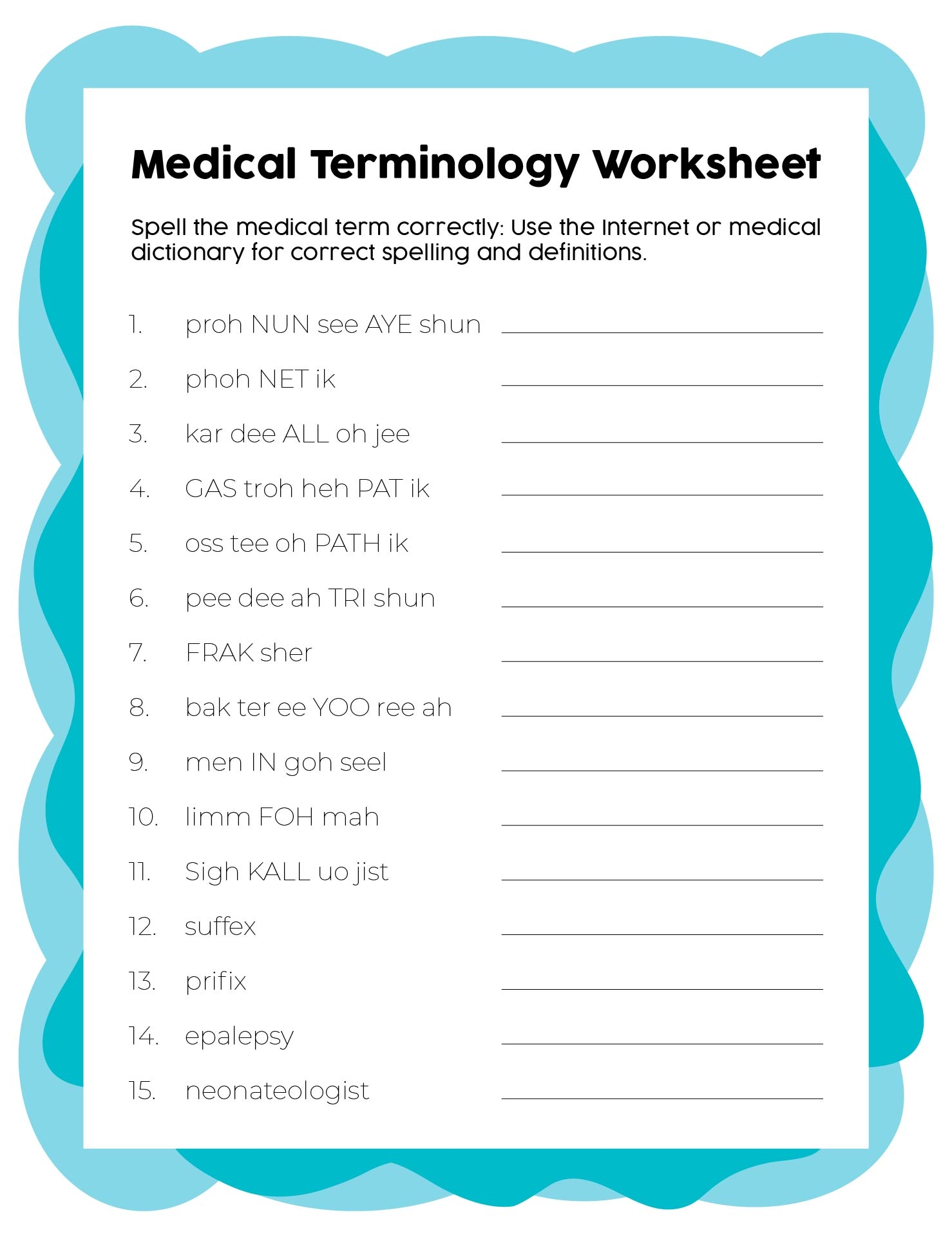 Free Free Printable Medical Worksheet Download Free Free Printable Medical Worksheet Png Images Free Worksheets On Clipart Library