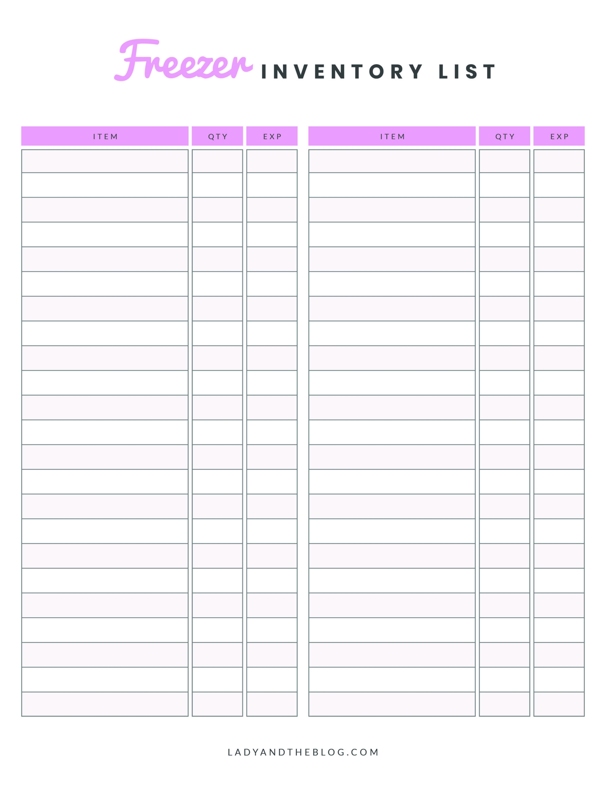 Free Freezer Inventory Printable The Best Way To Inventory Your Kitchen
