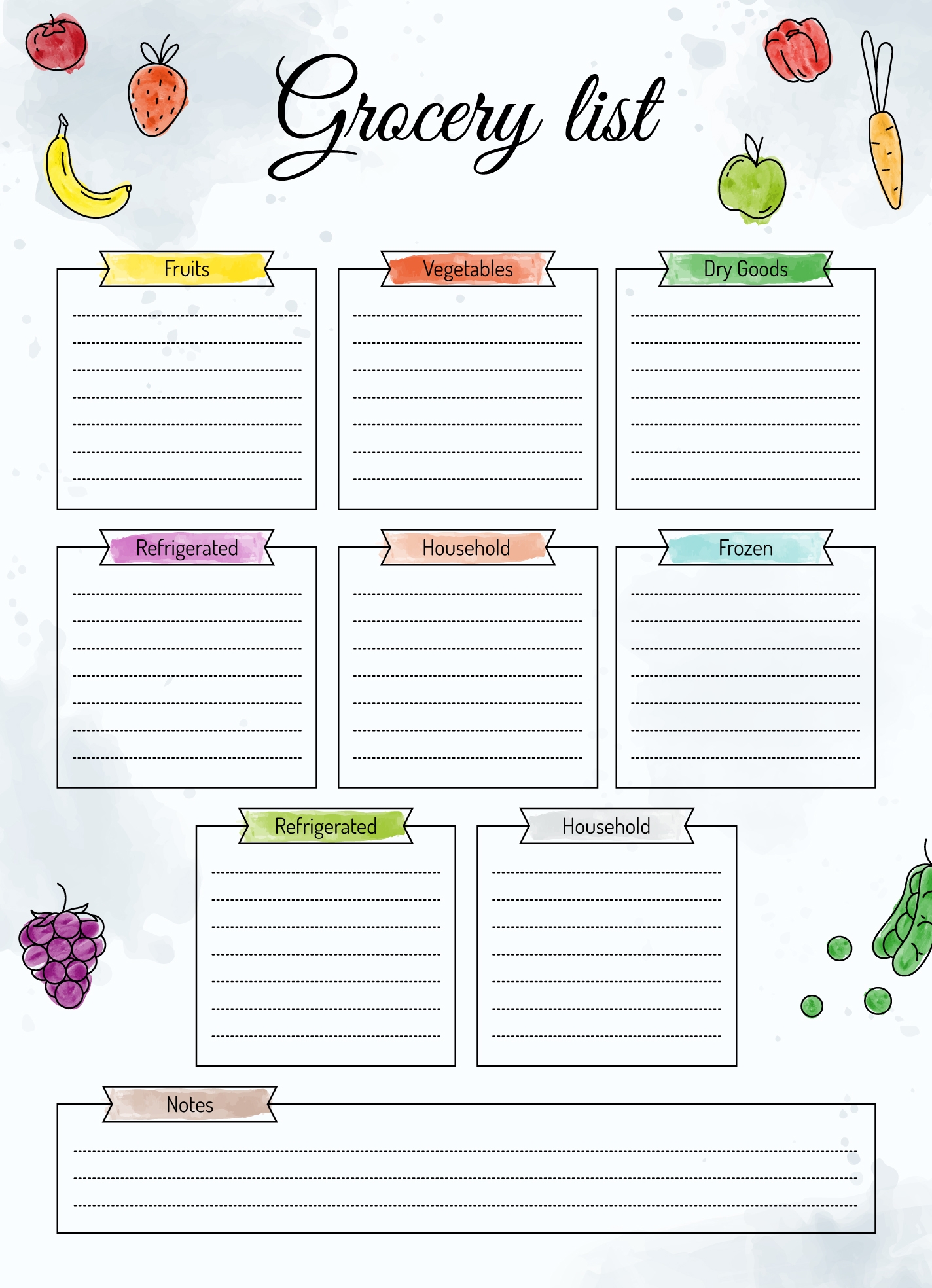 Free Grocery List Google Docs Templates Gdoc io