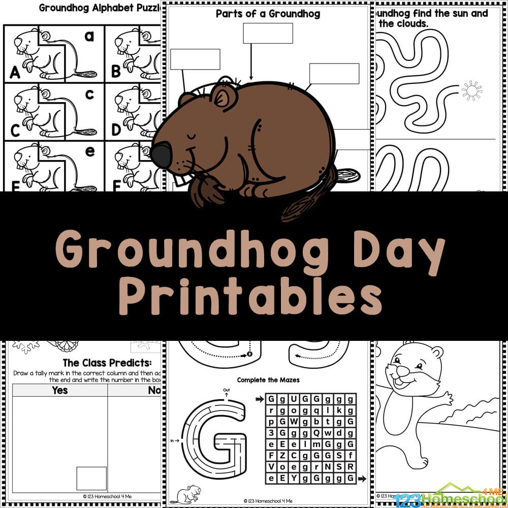 FREE Groundhog Day Printables Worksheets FUN FREE Groundhog Day Printables Worksheets FUN