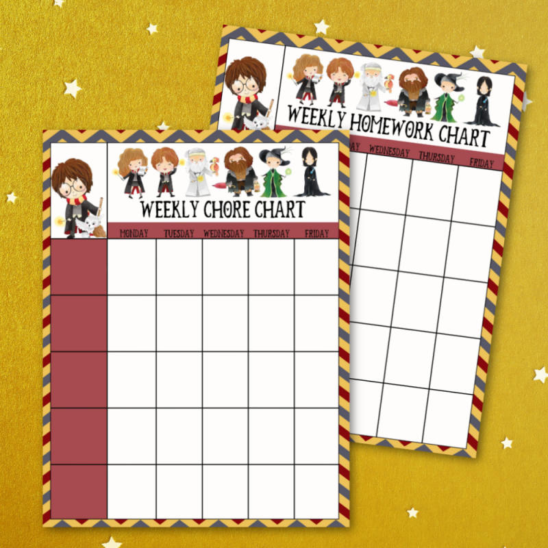Free Harry Potter Printables Homework And Chore Charts