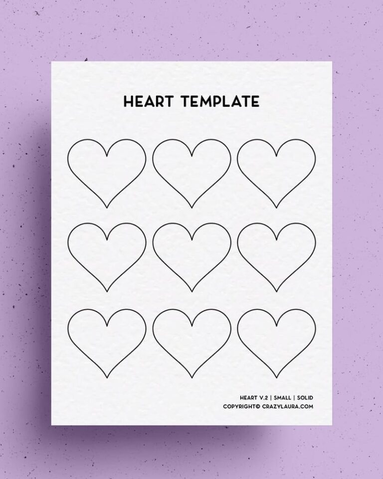 Free Heart Template U0026 Cut Out Stencils For