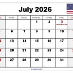 Free July 2026 Calendar Printable PDF With Holidays Template