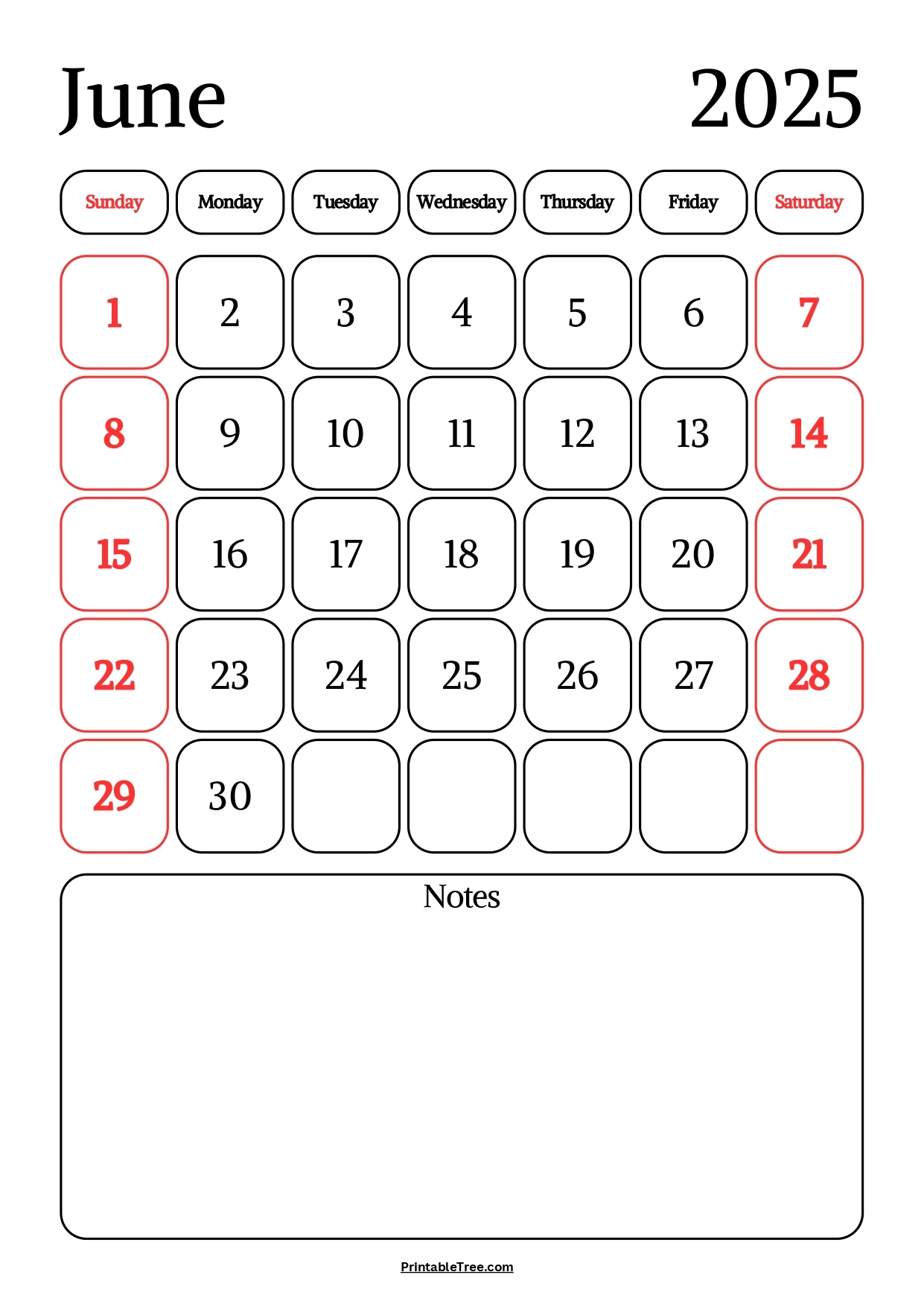 Free June 2025 Calendar Printable PDF Template With Holidays