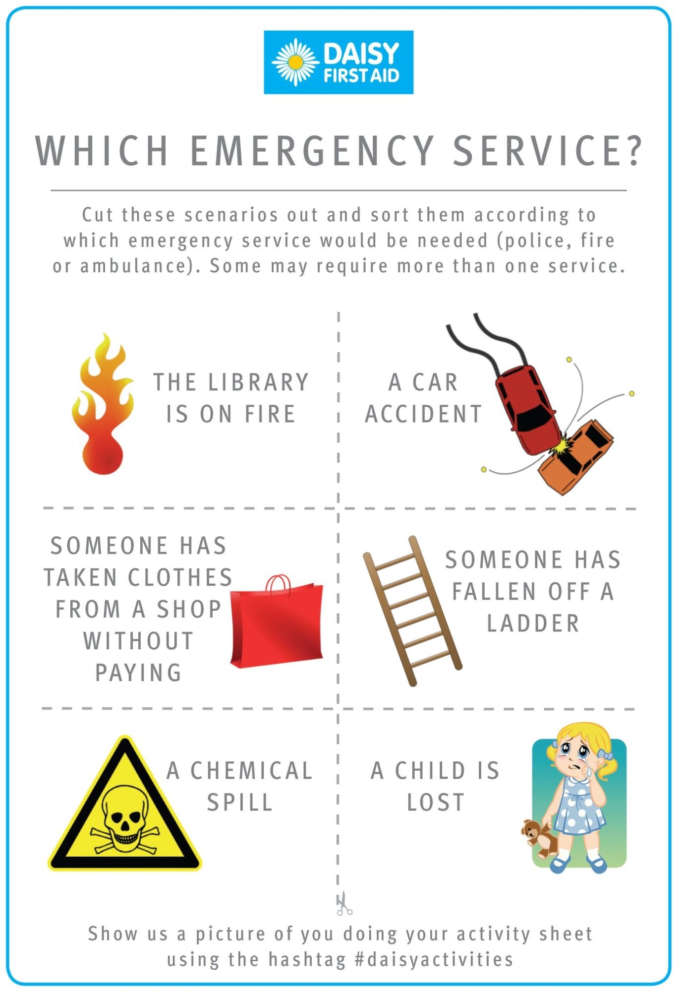 Free Kids Activity Sheets Daisy First Aid