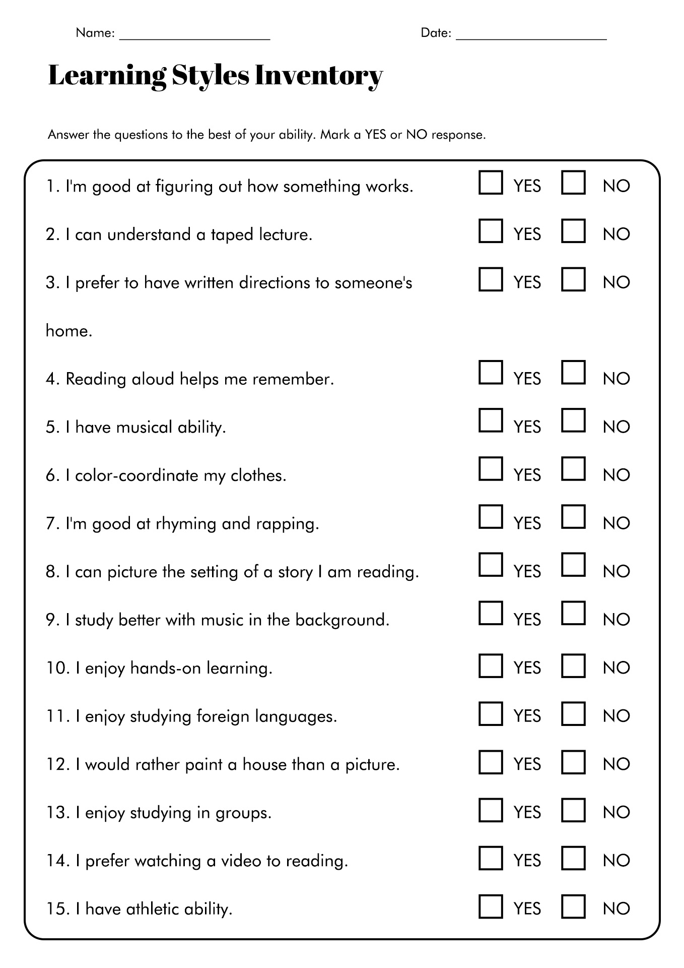 Free Learning Style Quiz Worksheet Download Free Learning Style Quiz Worksheet Png Images Free Worksheets On Clipart Library