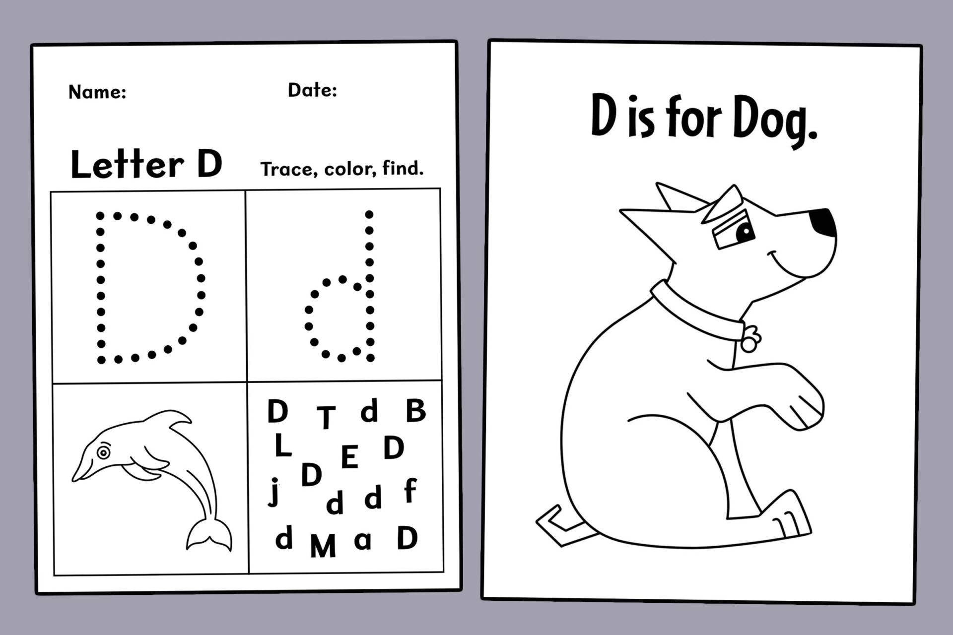 FREE Letter D Worksheets For Preschool The Hollydog Blog