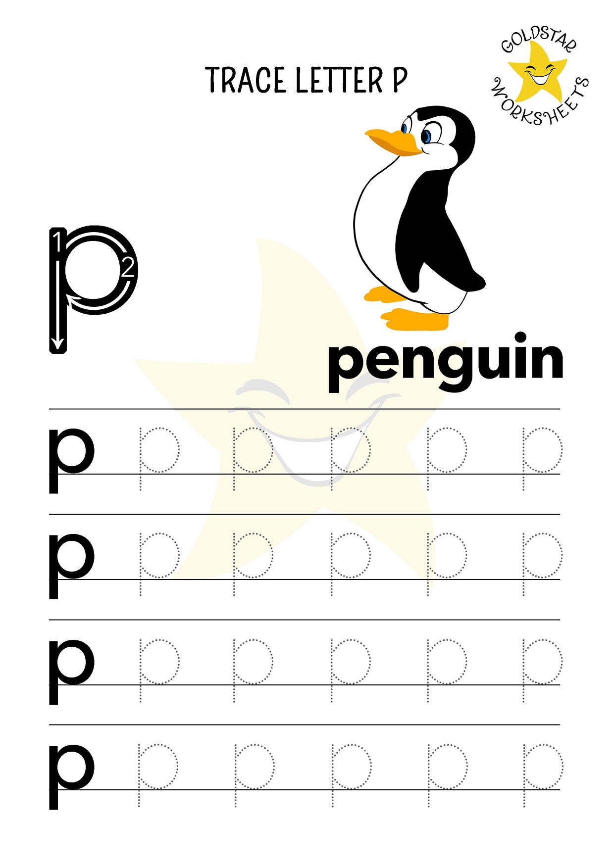 Free Printable Letter P Tracing Worksheets