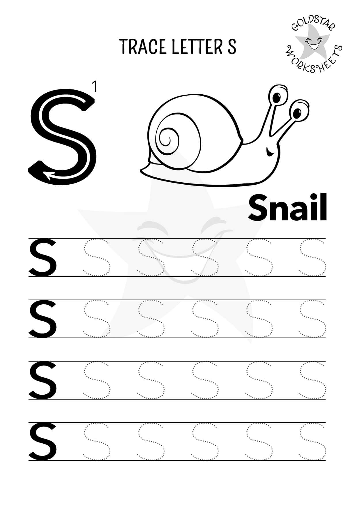 Free Letter S Tracing Worksheets For Kids Vibrant Original Designs