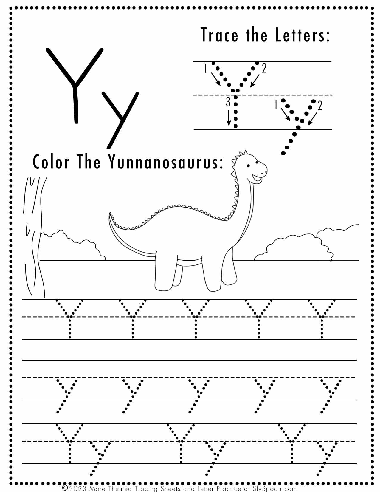 Printable Letter Y Worksheets For Preschool
