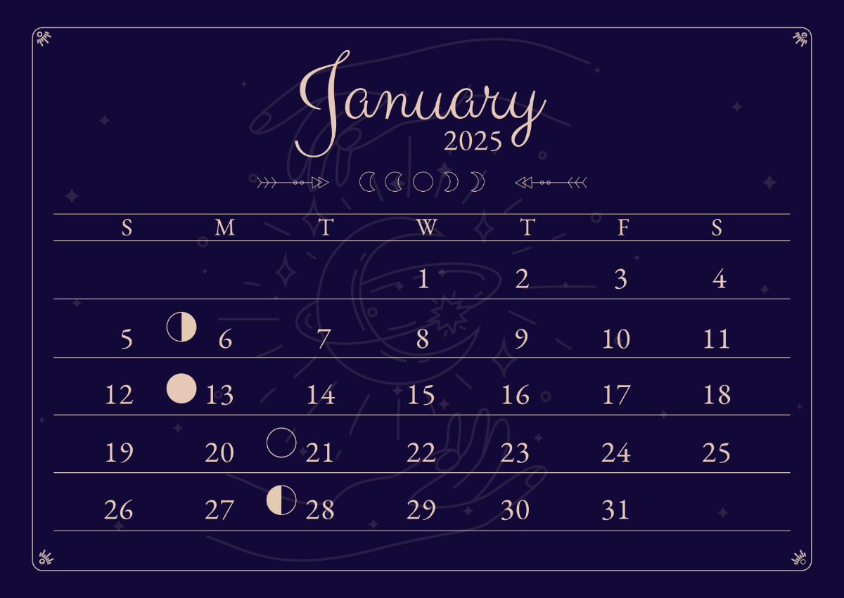 Printable Calendar With Moon Phases Printable Calendar With Moon Phases