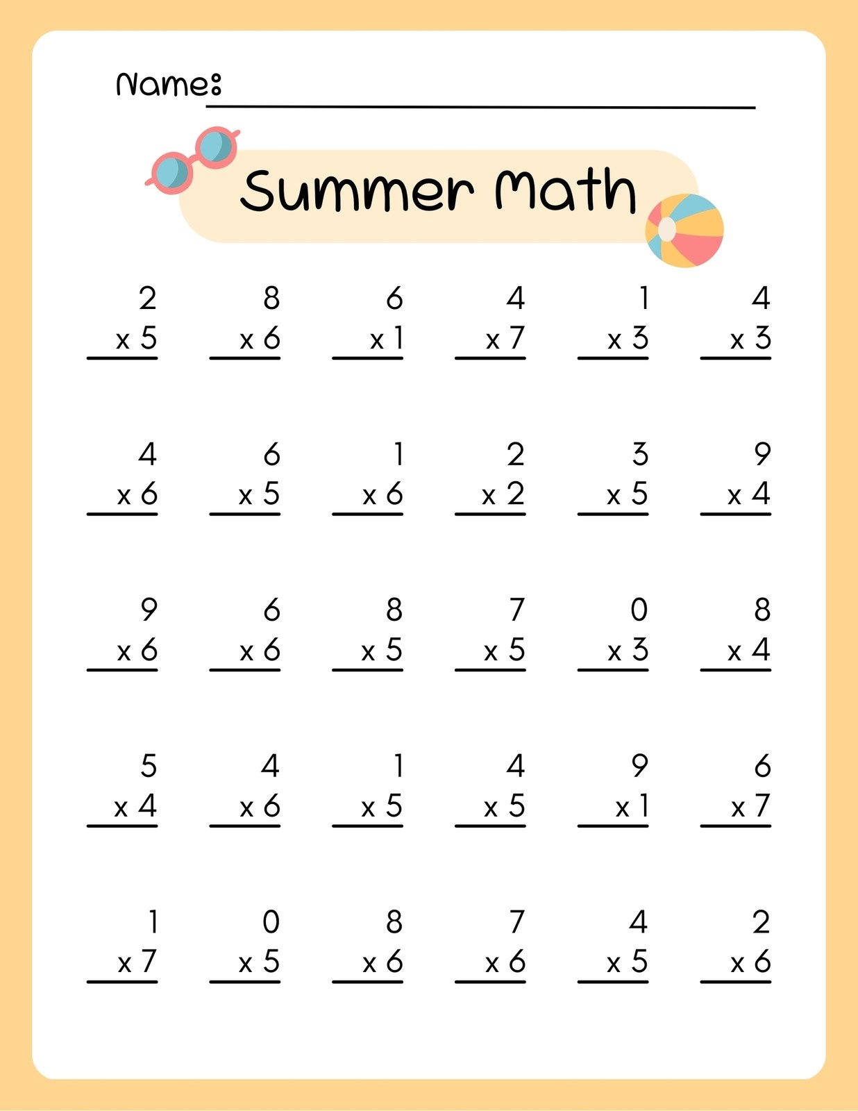 Printable 4th Grade Multiplication Worksheets