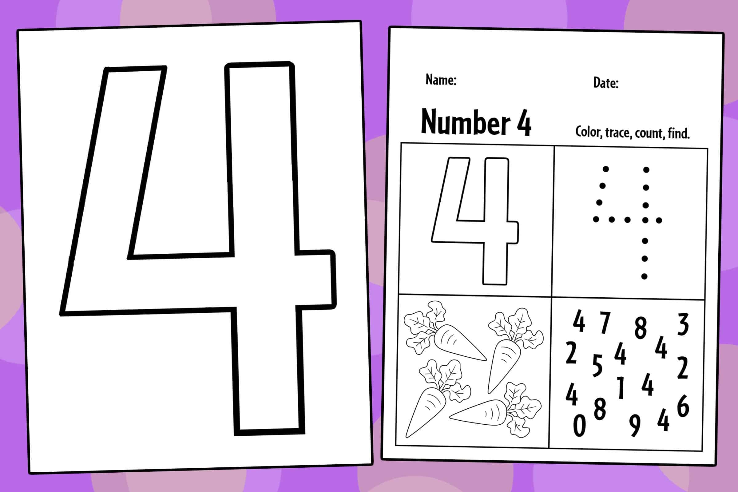 FREE Number 4 Worksheets For Preschool The Hollydog Blog Worksheets Library