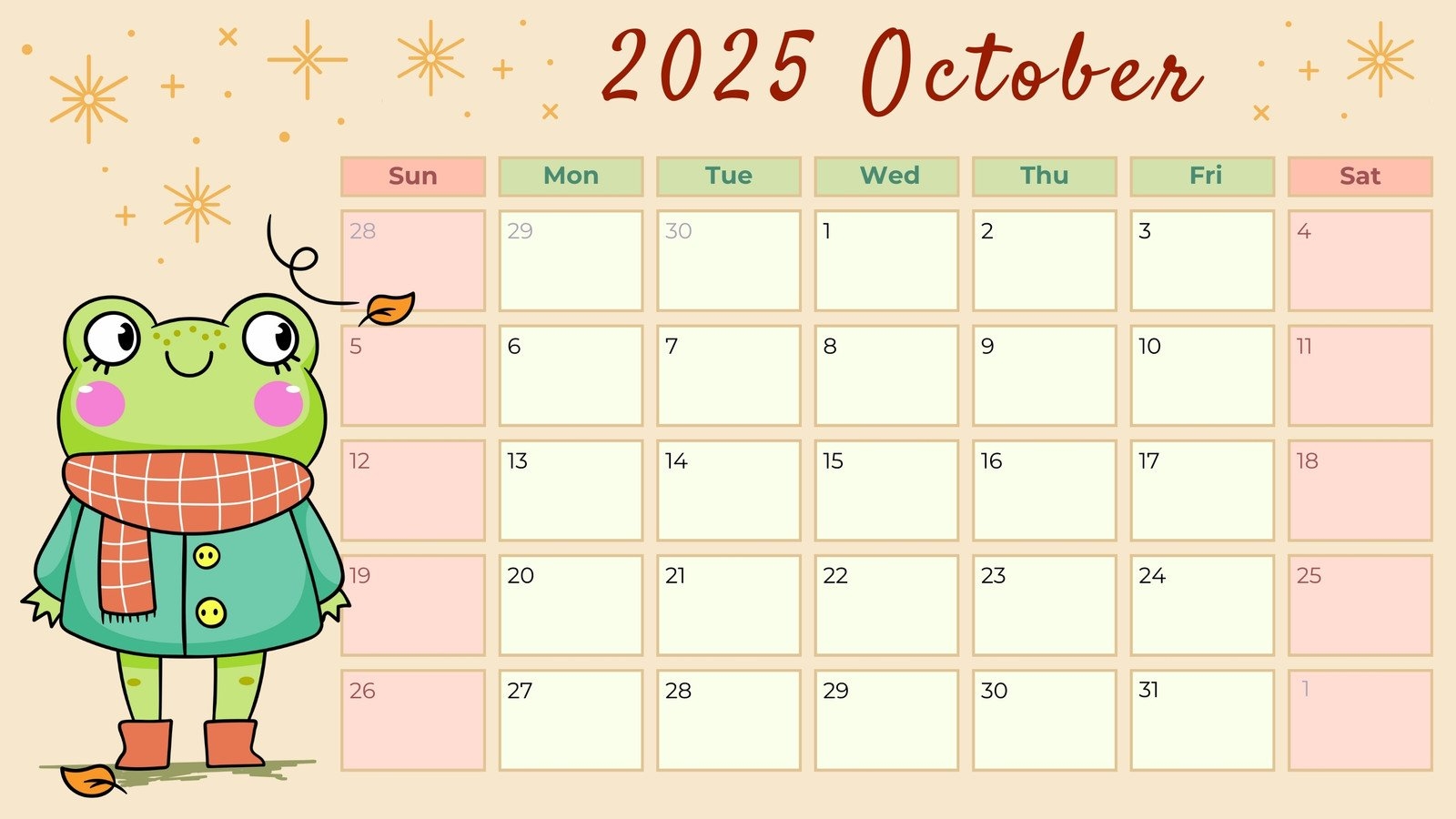 October 2025 Calendar Template October 2025 Calendar Template
