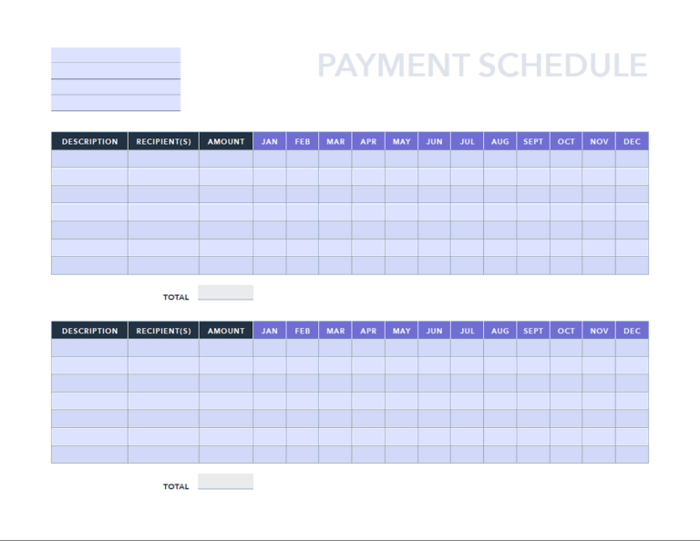Free Payment Schedule Template Template For Excel PDF HubSpot