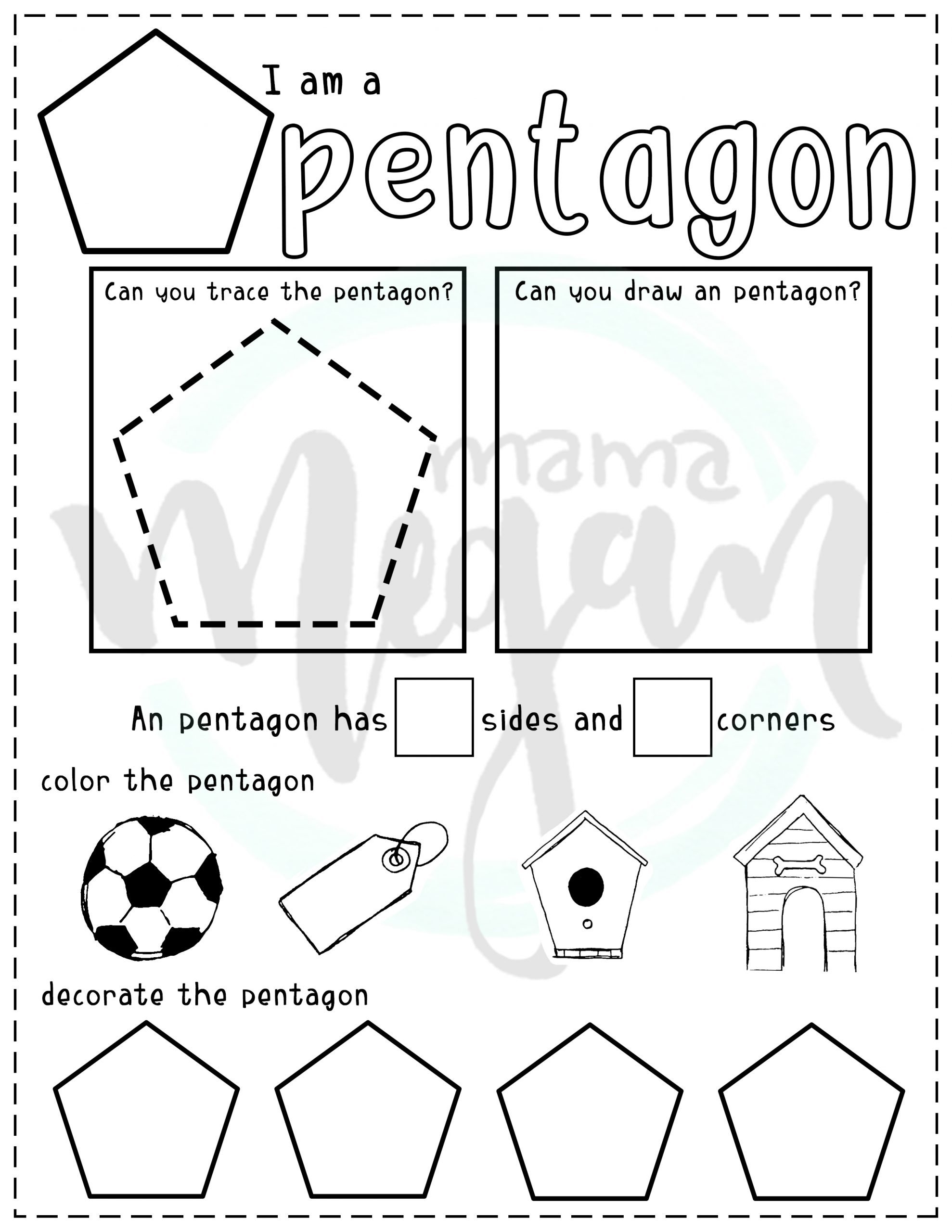 Free Pentagon Worksheet Download Free Pentagon Worksheet Png Images Free Worksheets On Clipart Library
