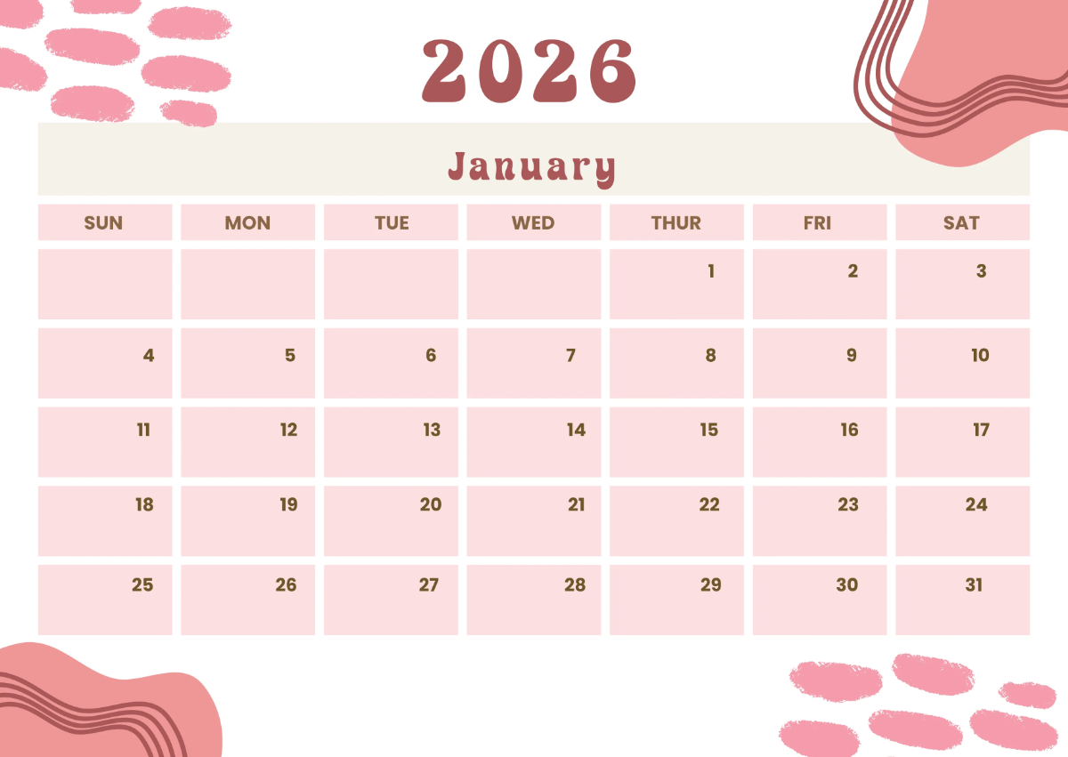 Free Pink 2026 Calendar Template To Edit Online Free Pink 2026 Calendar Template To Edit Online