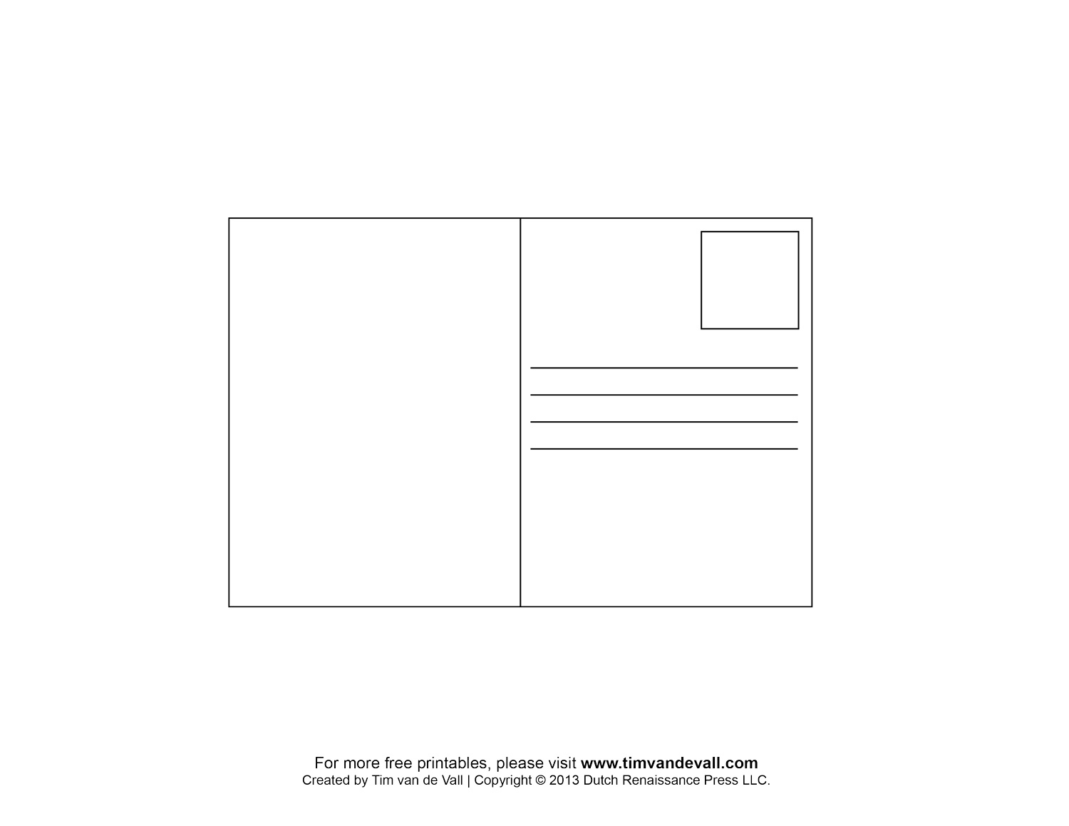 Free Postcard Templates Blank Printable Postcards Free Postcard Templates Blank Printable Postcards