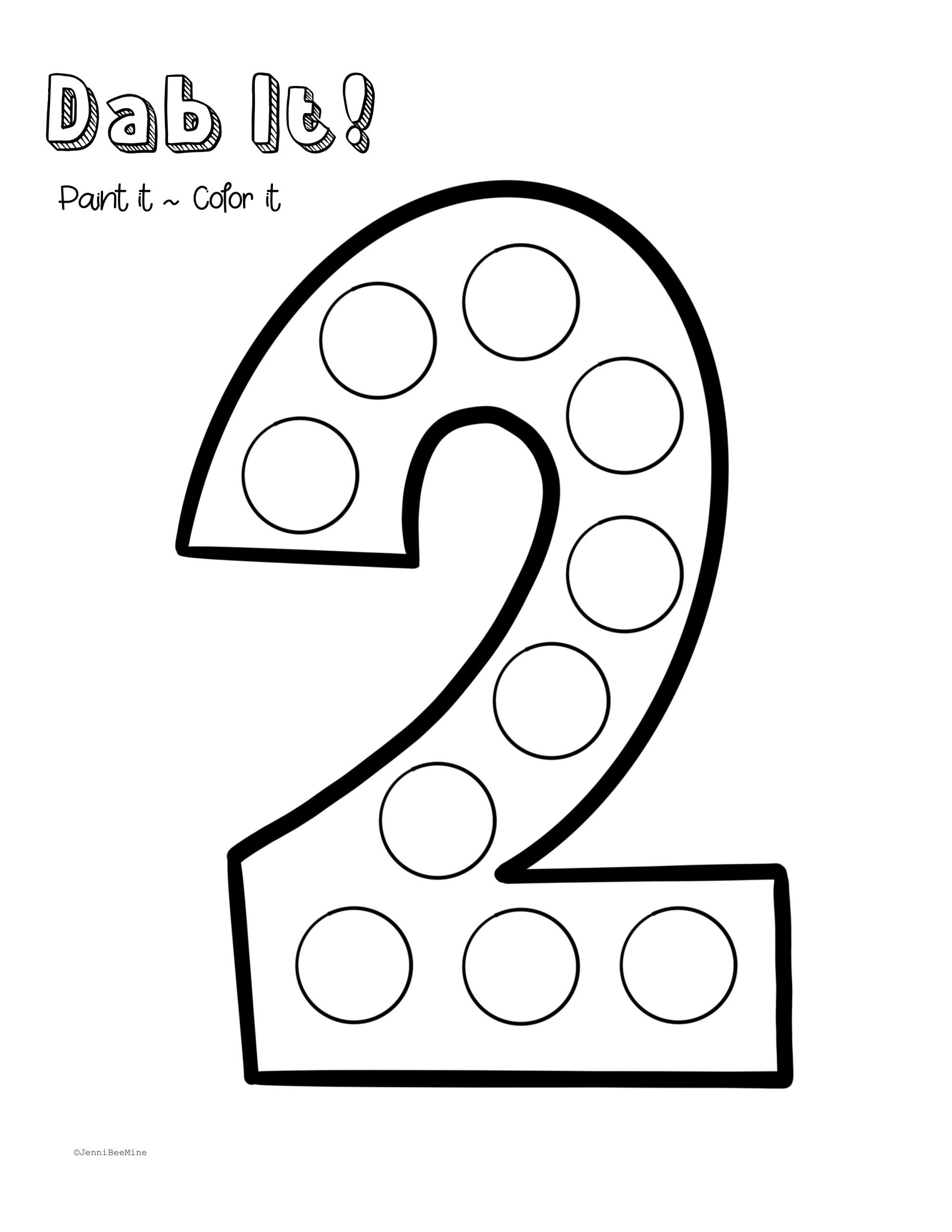 Free Preschool Printables Number 2 Jennibeemine Free Preschool Printables Number 2 Jennibeemine
