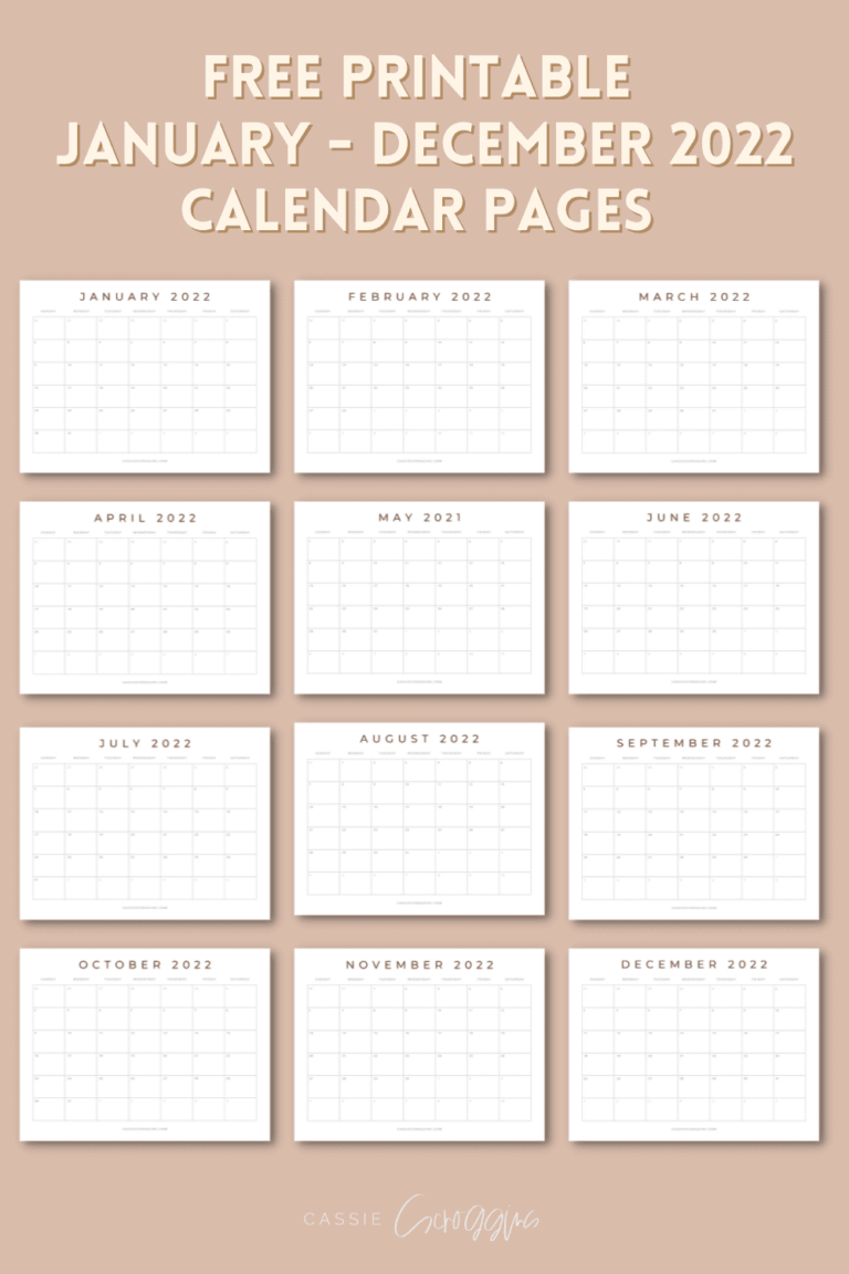 Free Printable 2022 Blank Calendar Templates All 12 Months 