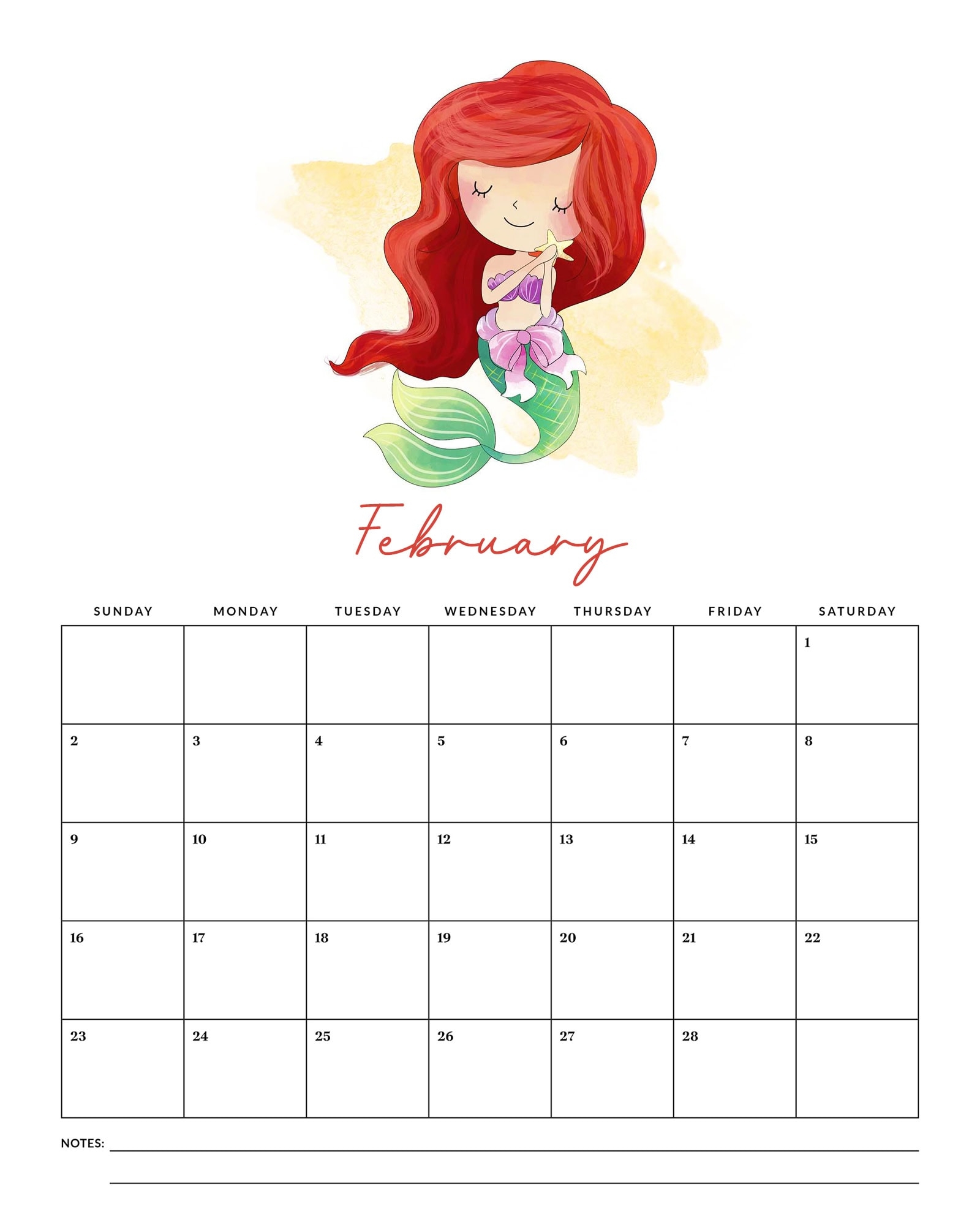 Free Printable 2025 Princess Calendar The Cottage Market