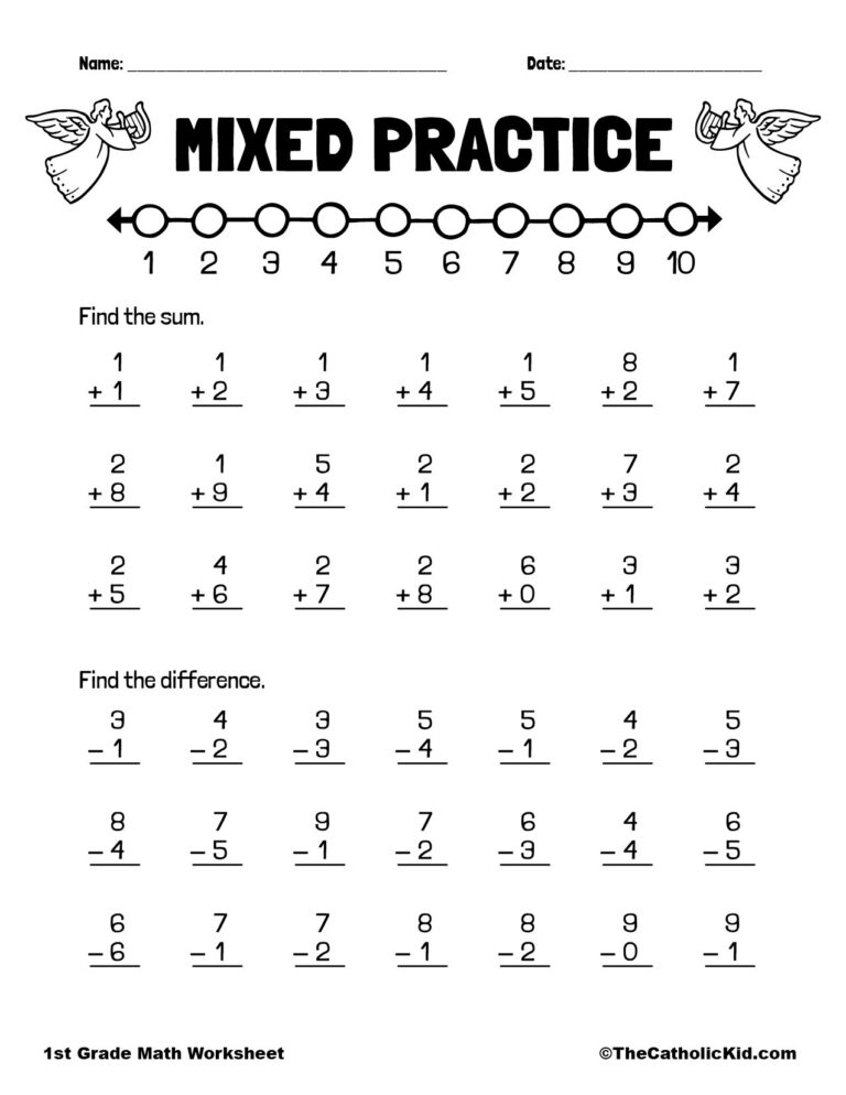 Free Printable Addition And Subtraction Worksheets Practice Math Skills