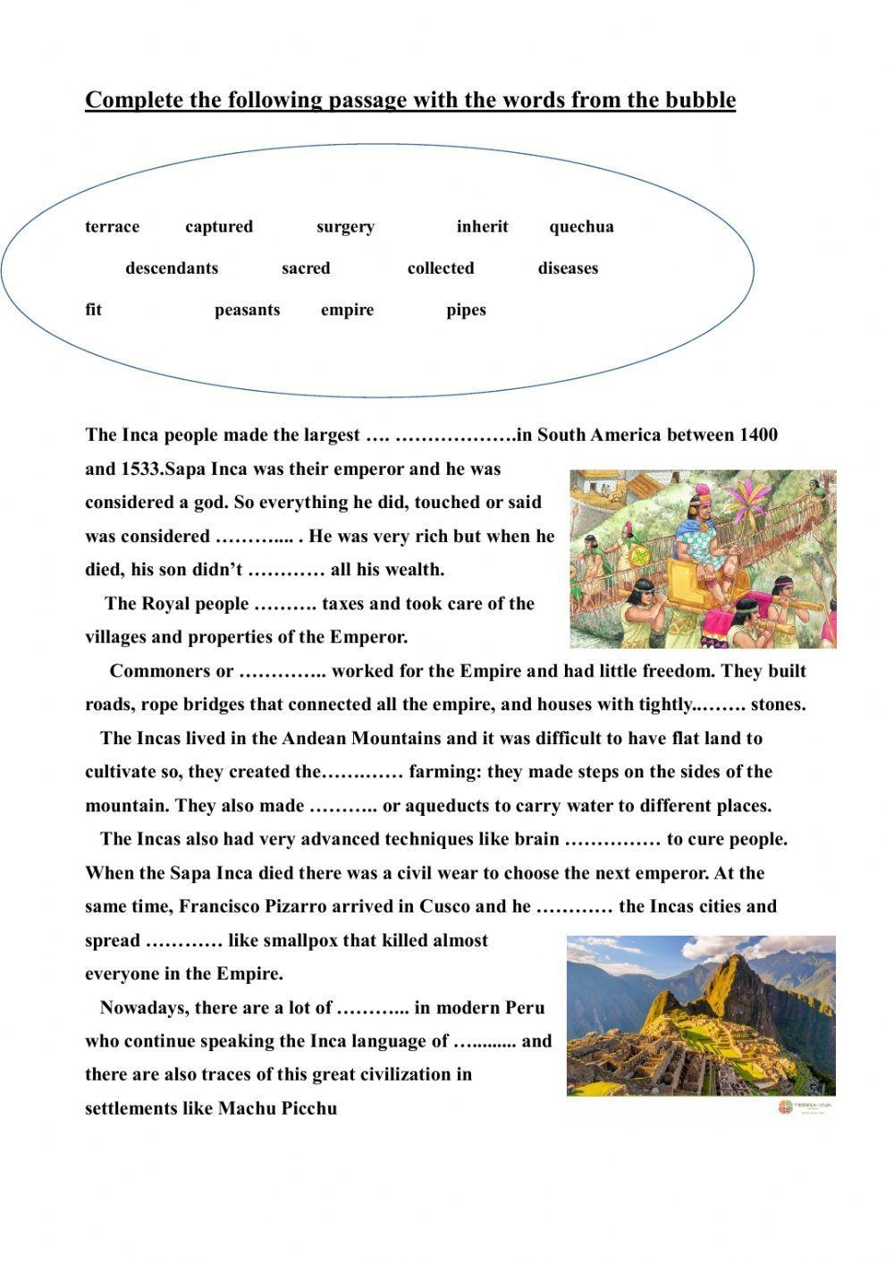 FREE Printable Ancient Inca Empire For Kids Notebooking Worksheets Worksheets Library