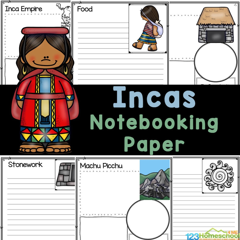 FREE Printable Ancient Inca Empire For Kids Notebooking Worksheets