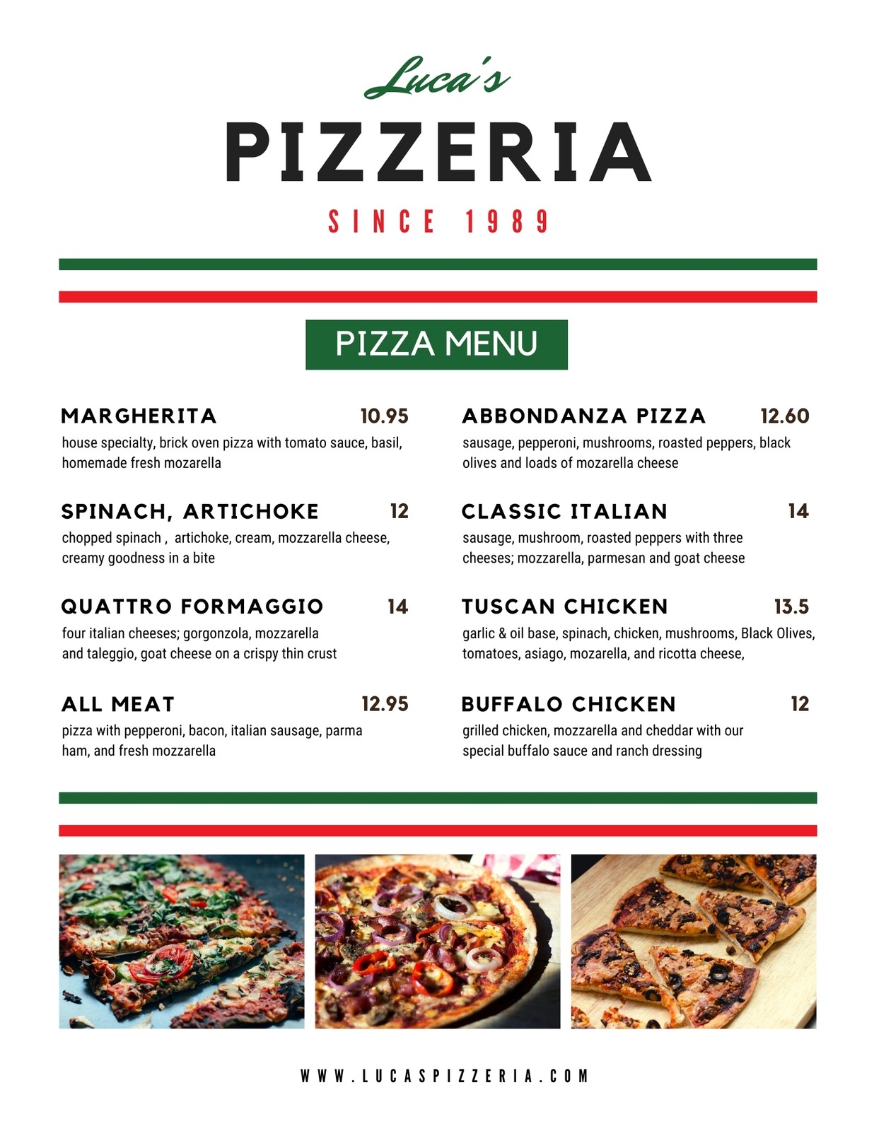 Free Printable And Customizable Italian Menu Templates Canva