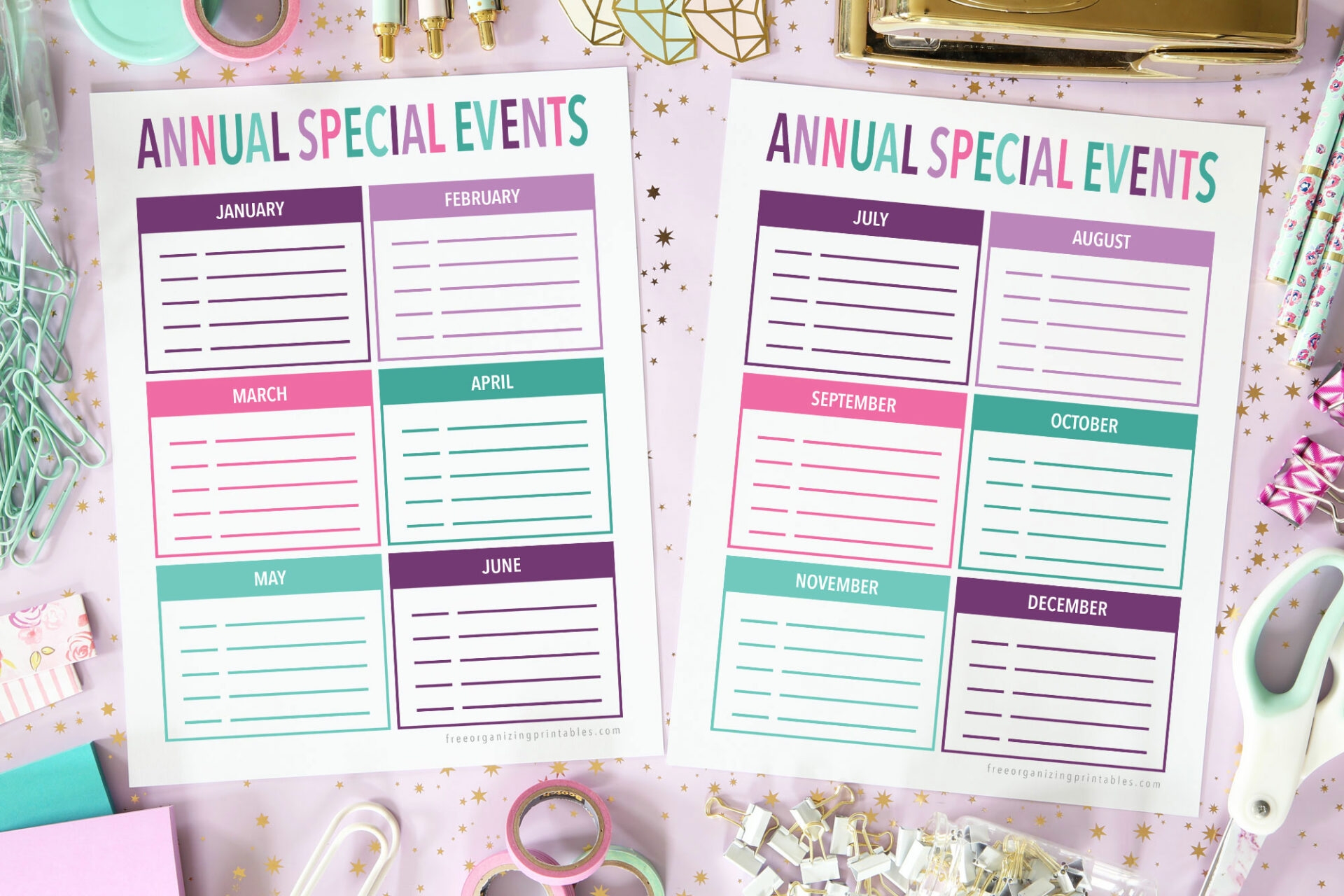 Free Printable Birthday Calendar Template