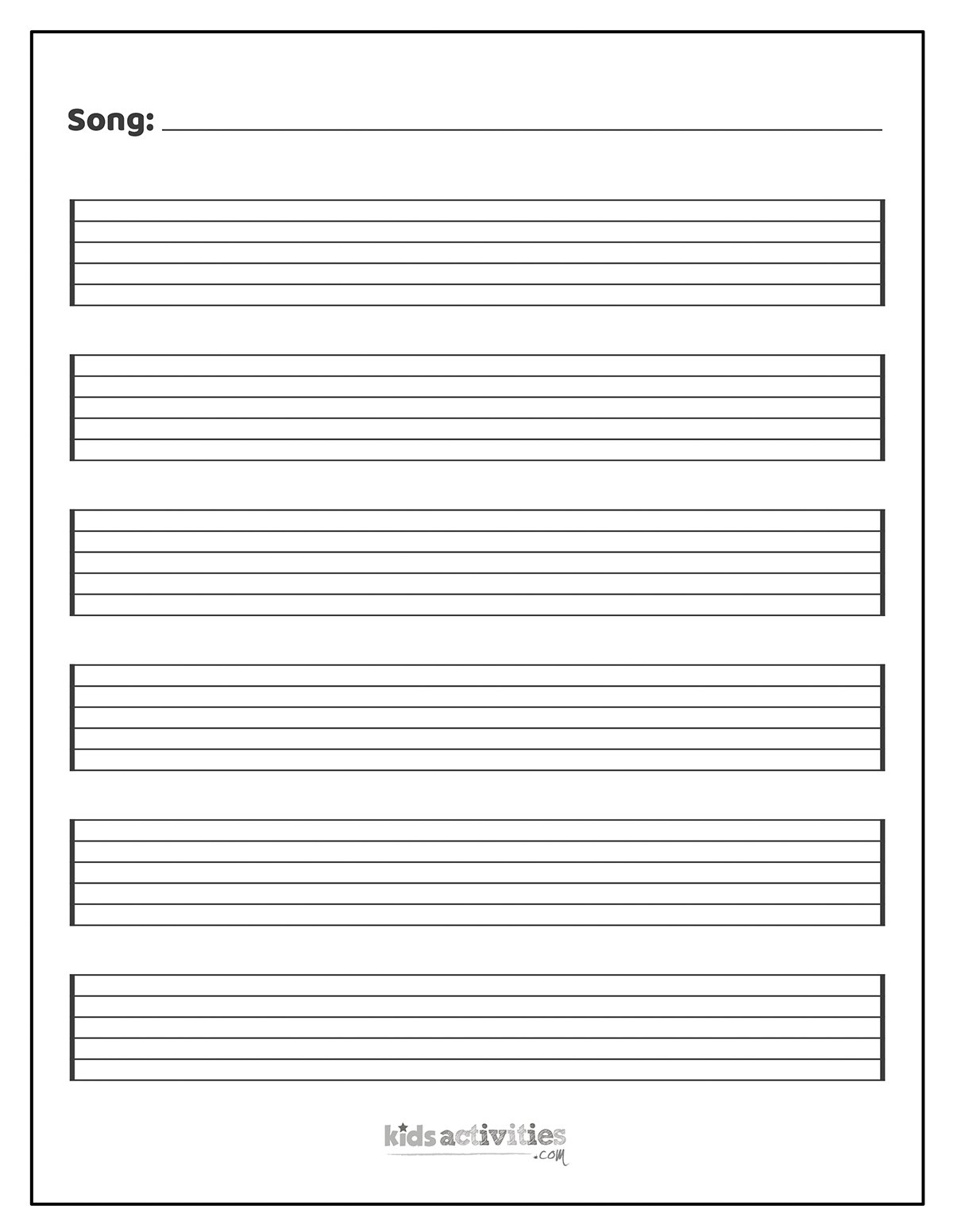 Free Printable Blank Sheet Music For Kids Kids Activities Blog