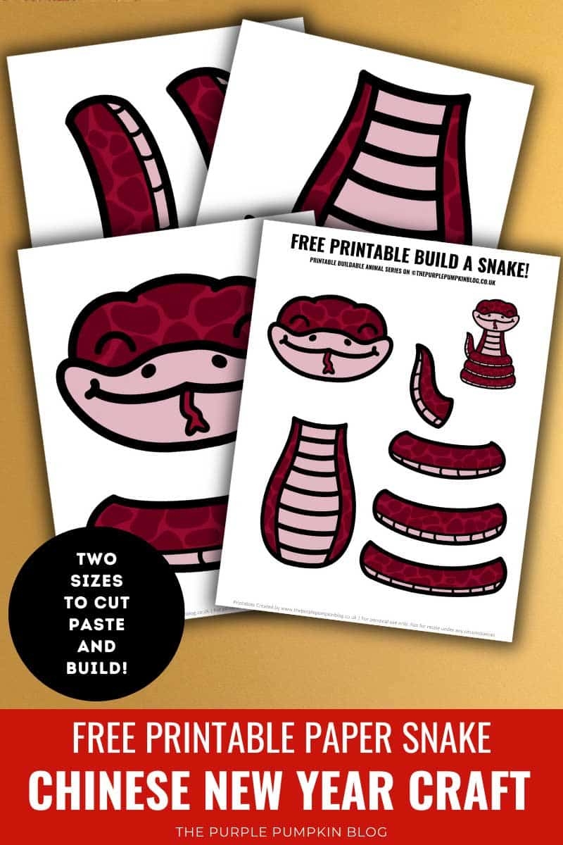 Free Printable Build A Snake Craft Template For Chinese New Year