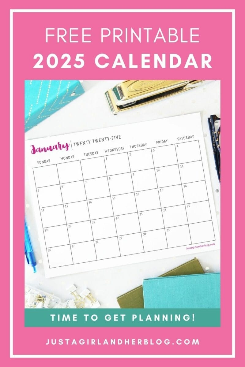 Free Printable Calendar 2025 Abby Organizes