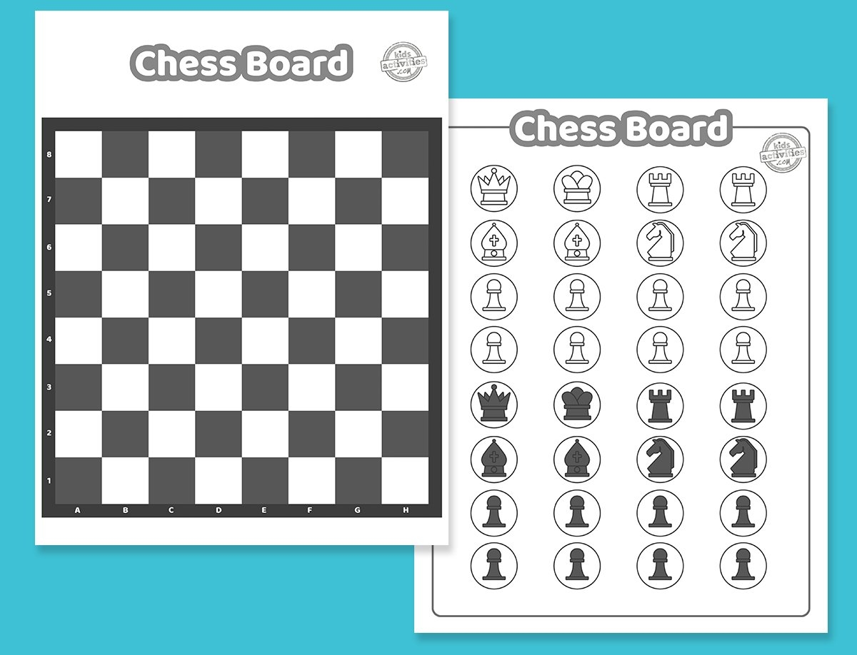 Free Printable Chess Board And Chess Pieces Kids Activities Blog