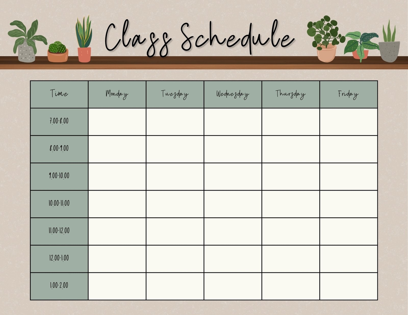 Free Printable Class Schedule Templates To Customize Canva