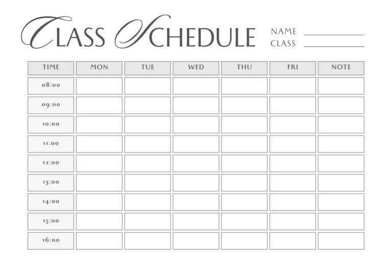Free Printable Class Schedule Templates To Customize Canva