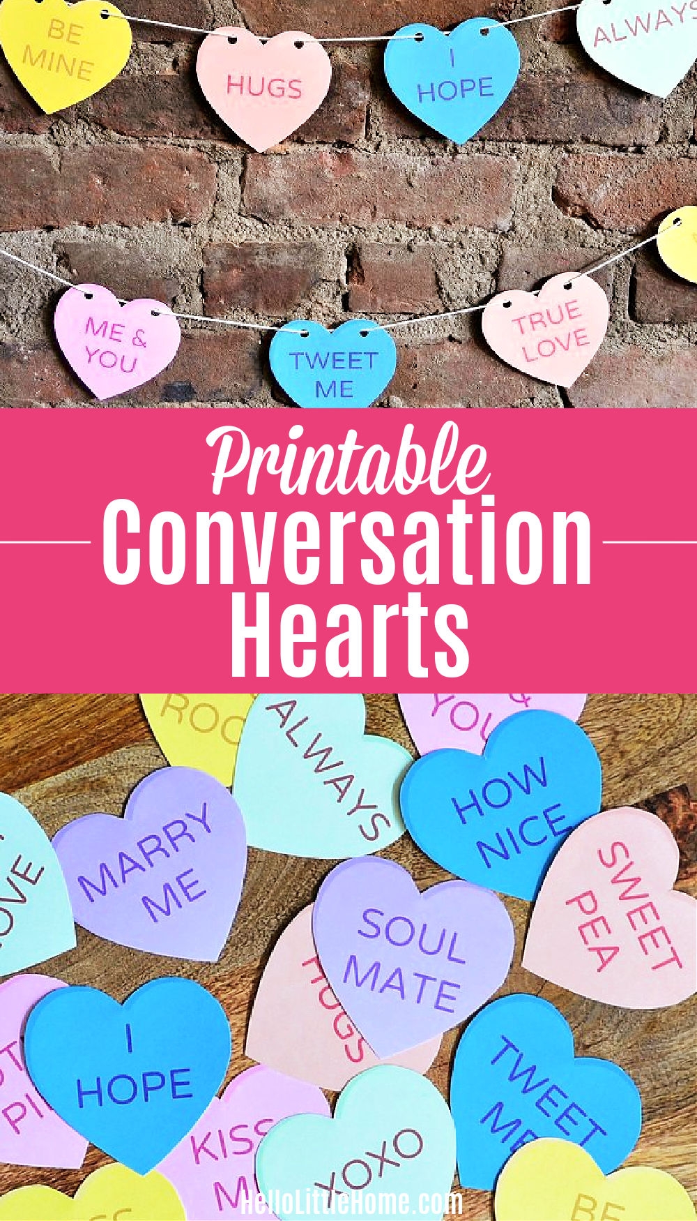 Free Printable Conversation Hearts Hello Little Home