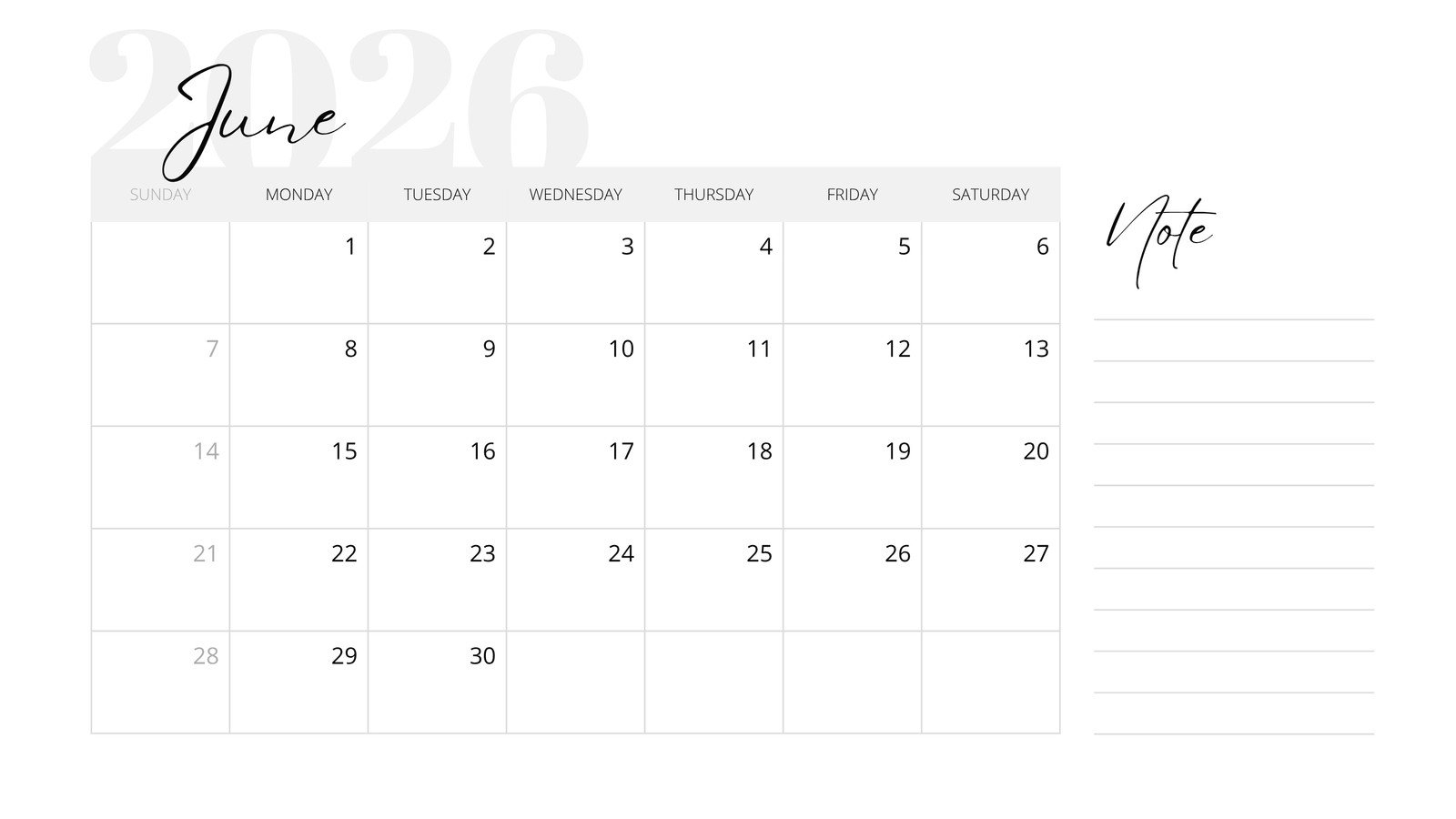 Free Printable Custom June 2026 Calendar Templates Canva Free Printable Custom June 2026 Calendar Templates Canva